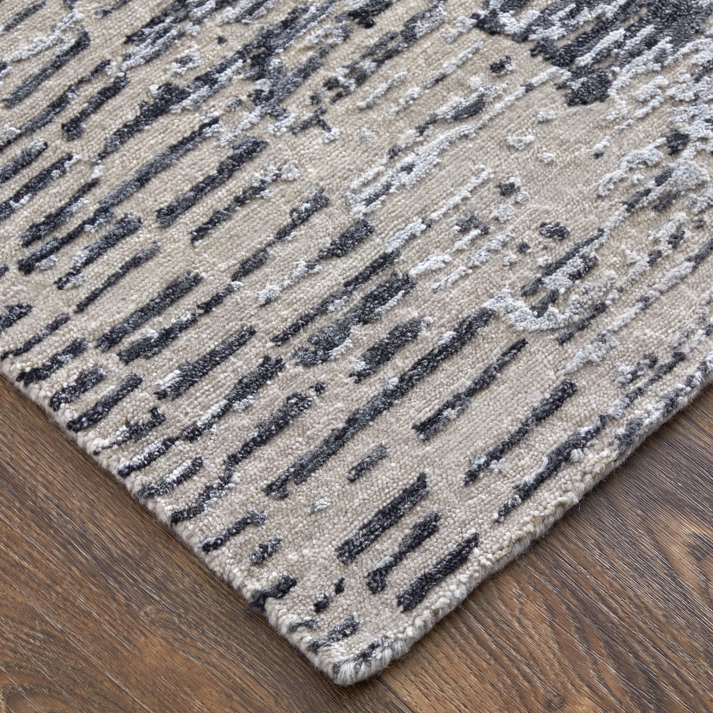Feizy Area Rugs Montecito Modern Abstract, Tan/Gray/Black, 9