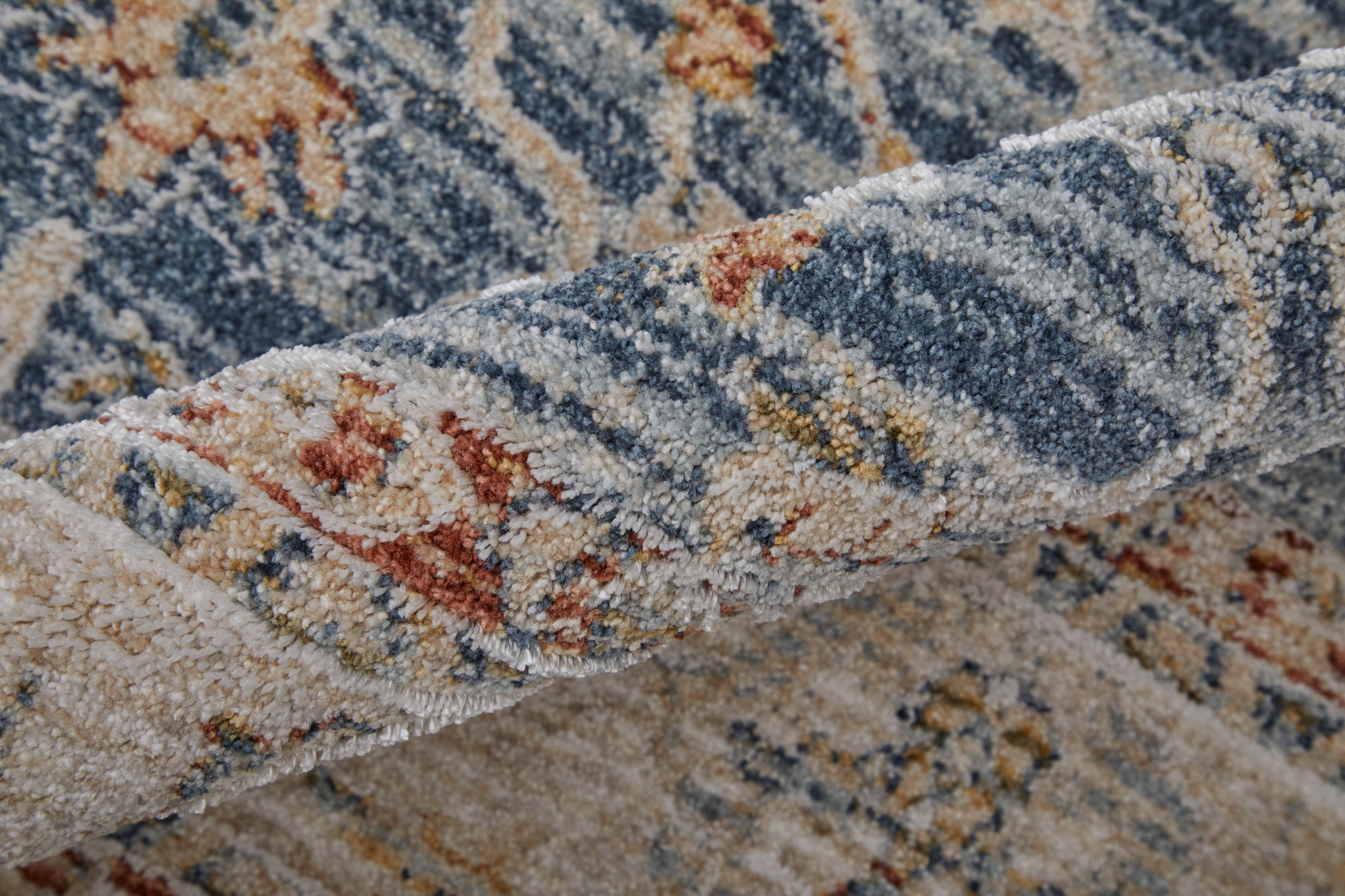 Pasha Transitional Ikat, Blue/Taupe/Ivory, 7'-10