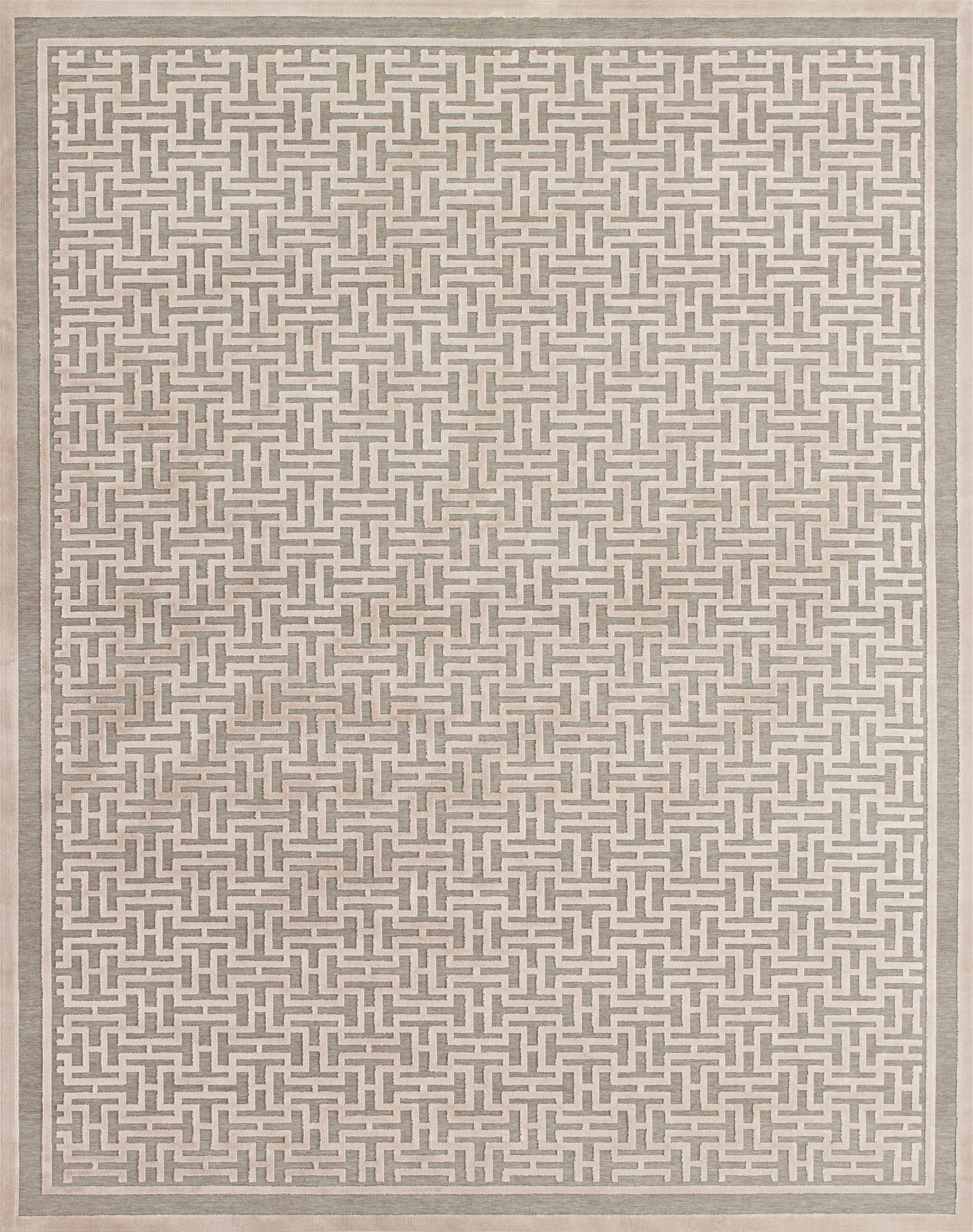 Feizy Area Rugs Saphir Zam Ornamental Lattice Area Rug, Taupe Gray 