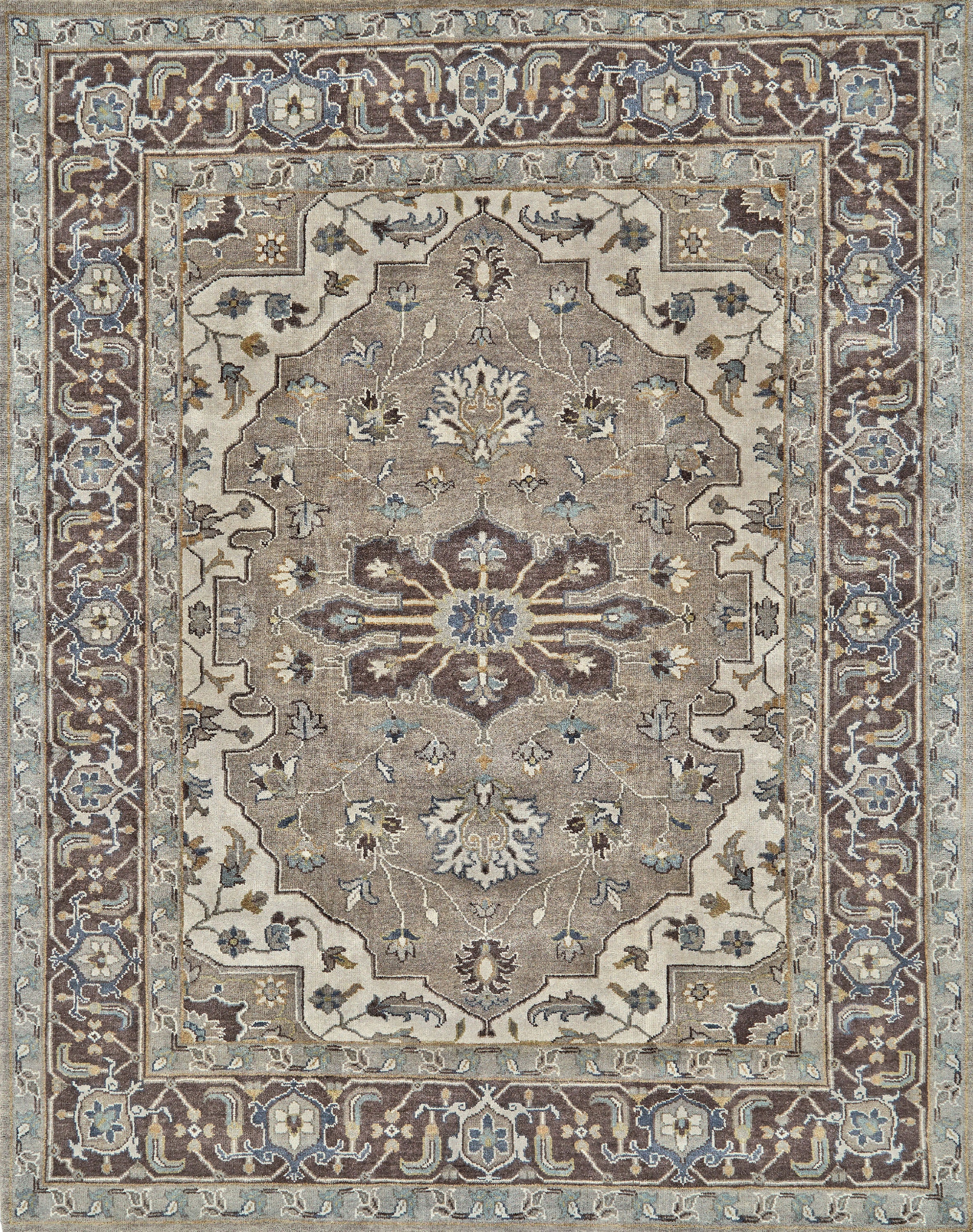 Feizy Area Rugs Ustad Gray/Taupe/Blue Rug USTAD5225226112FGRAY/TAUPE