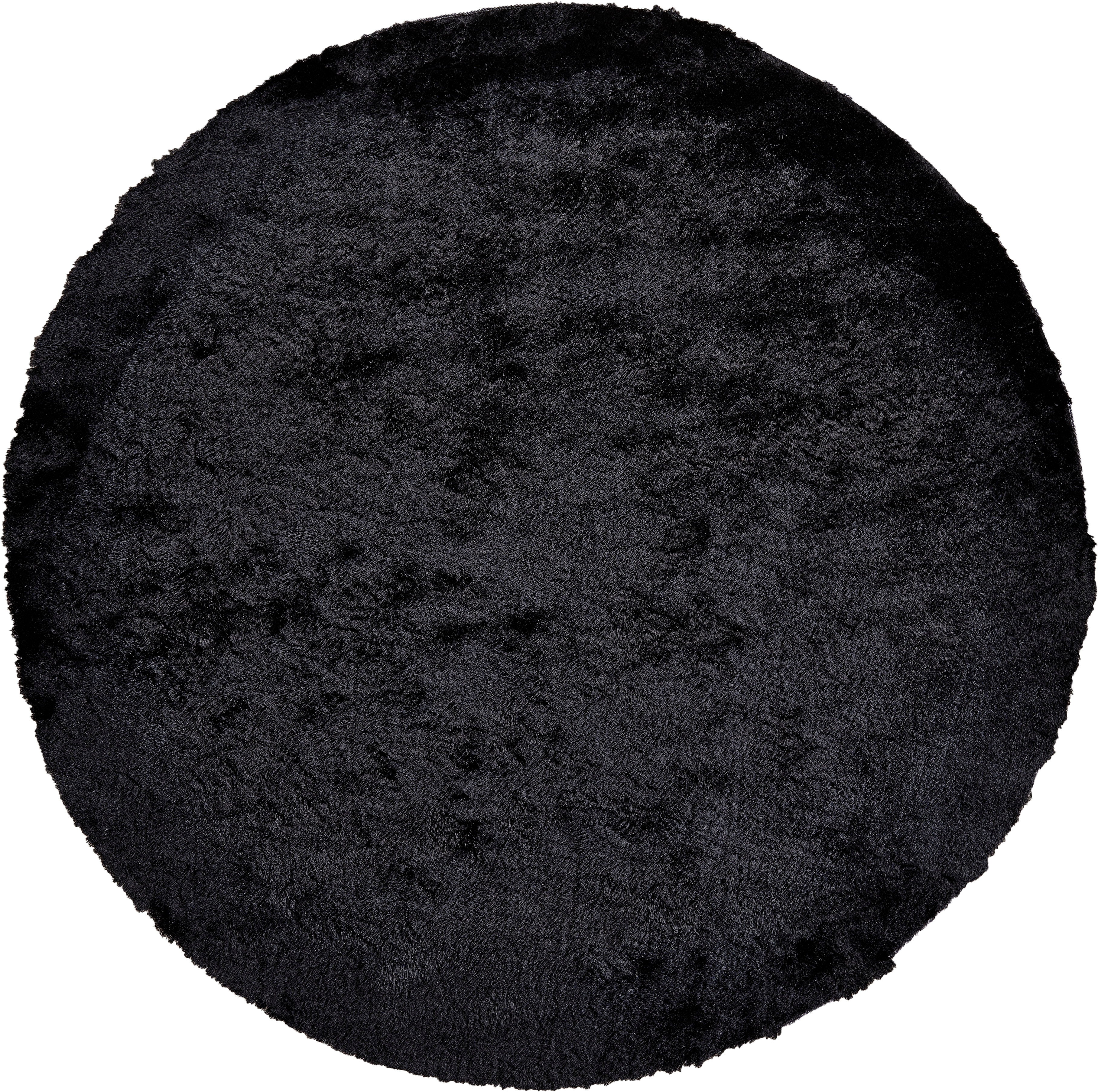 Feizy Area Rugs Indochine Modern Solid, Black, 8' x 8' Round Rug ...