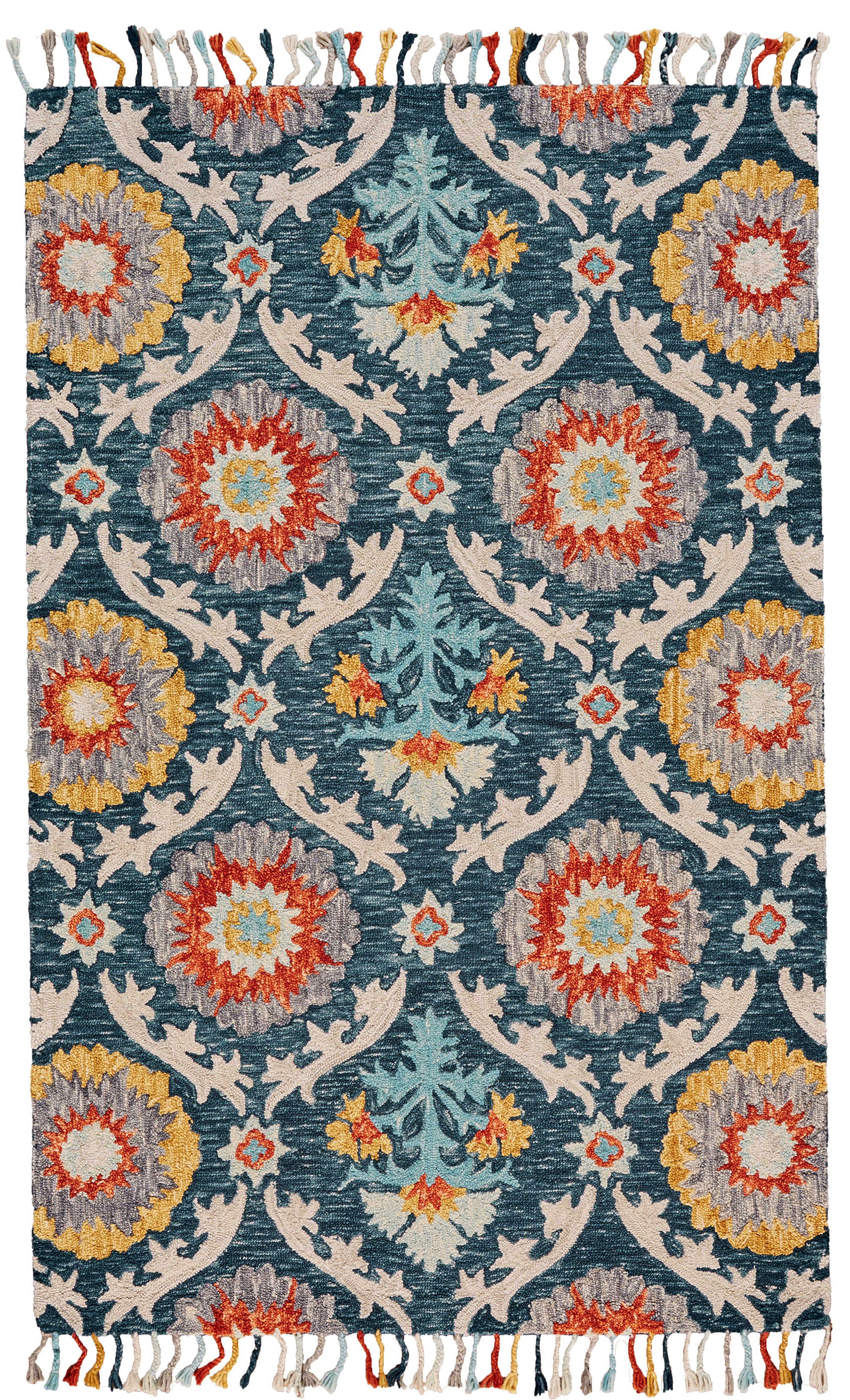 Feizy Area Rugs Abelia Transitional Floral and Botanical, Blue