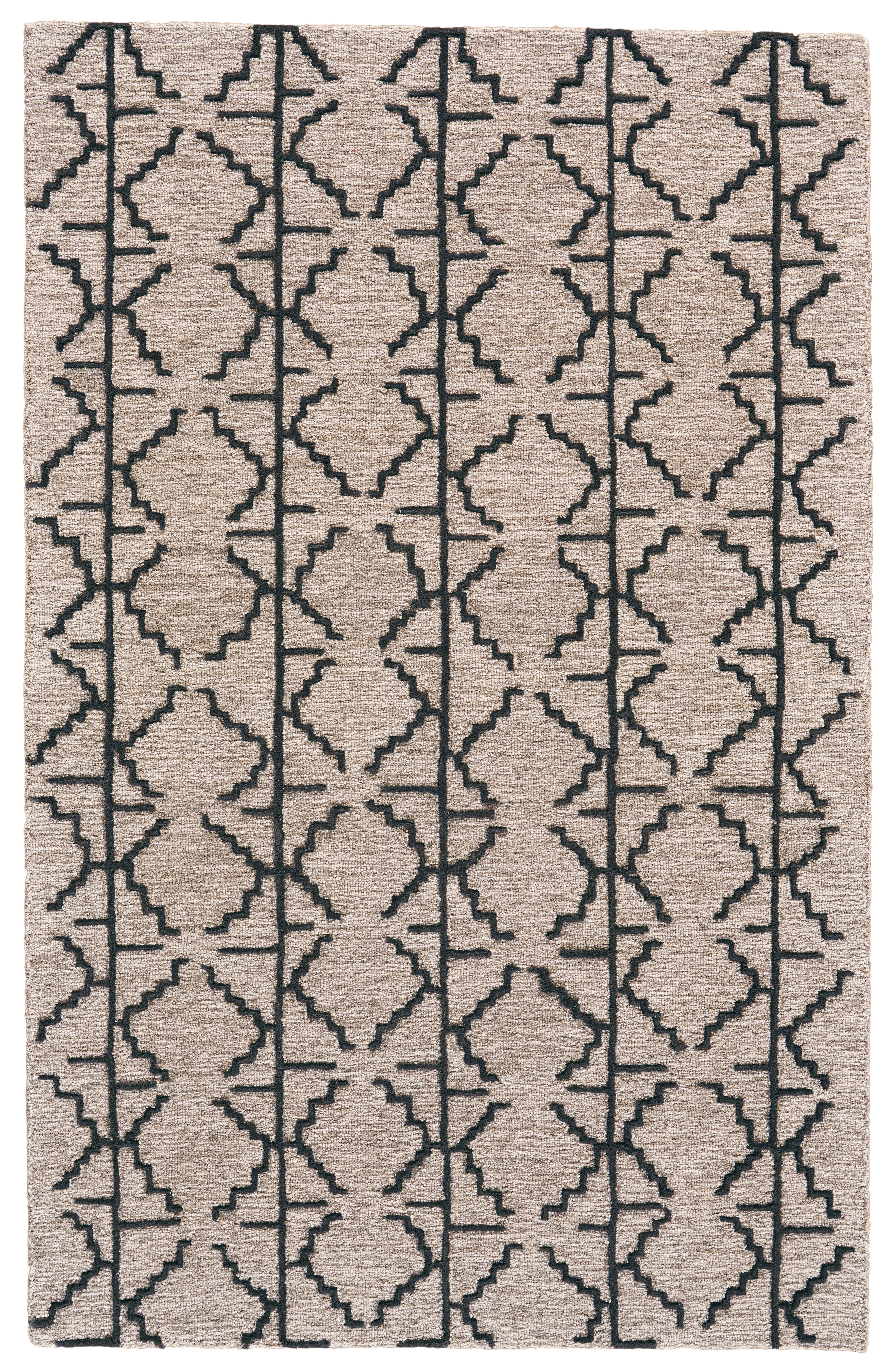 Feizy Area Rugs Enzo Transitional Geometric, Black/Taupe