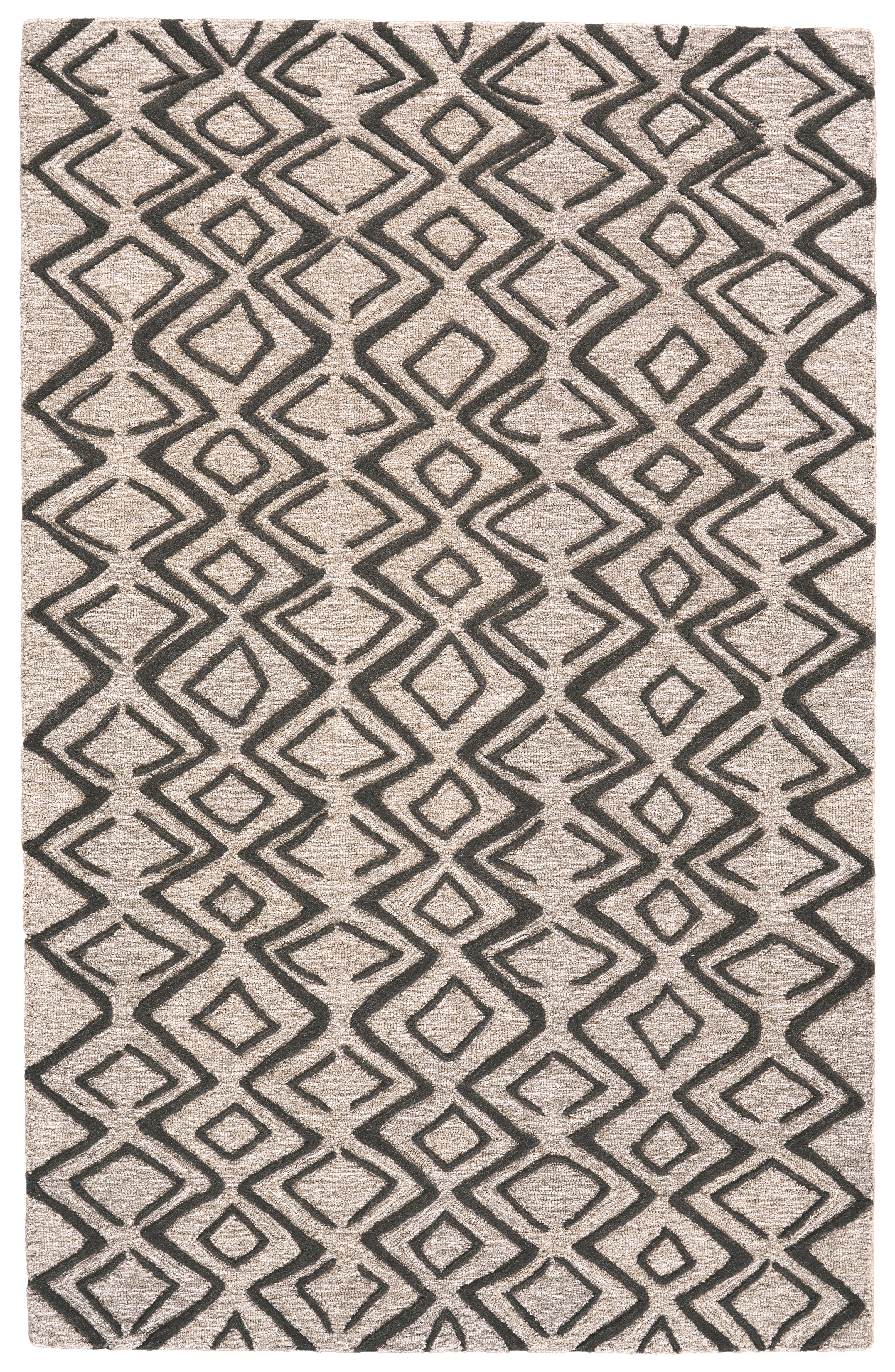 Feizy Area Rugs Enzo Transitional Geometric, Black/Gray