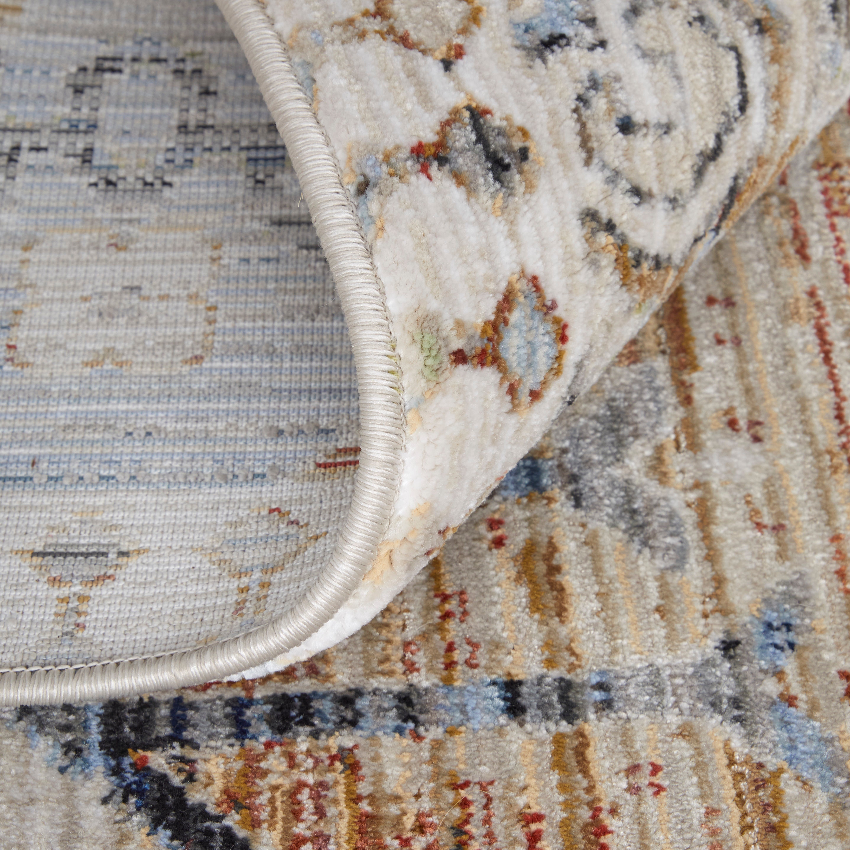 Melrose Transitional Distressed, Ivory/Red/Blue, 2' x 3