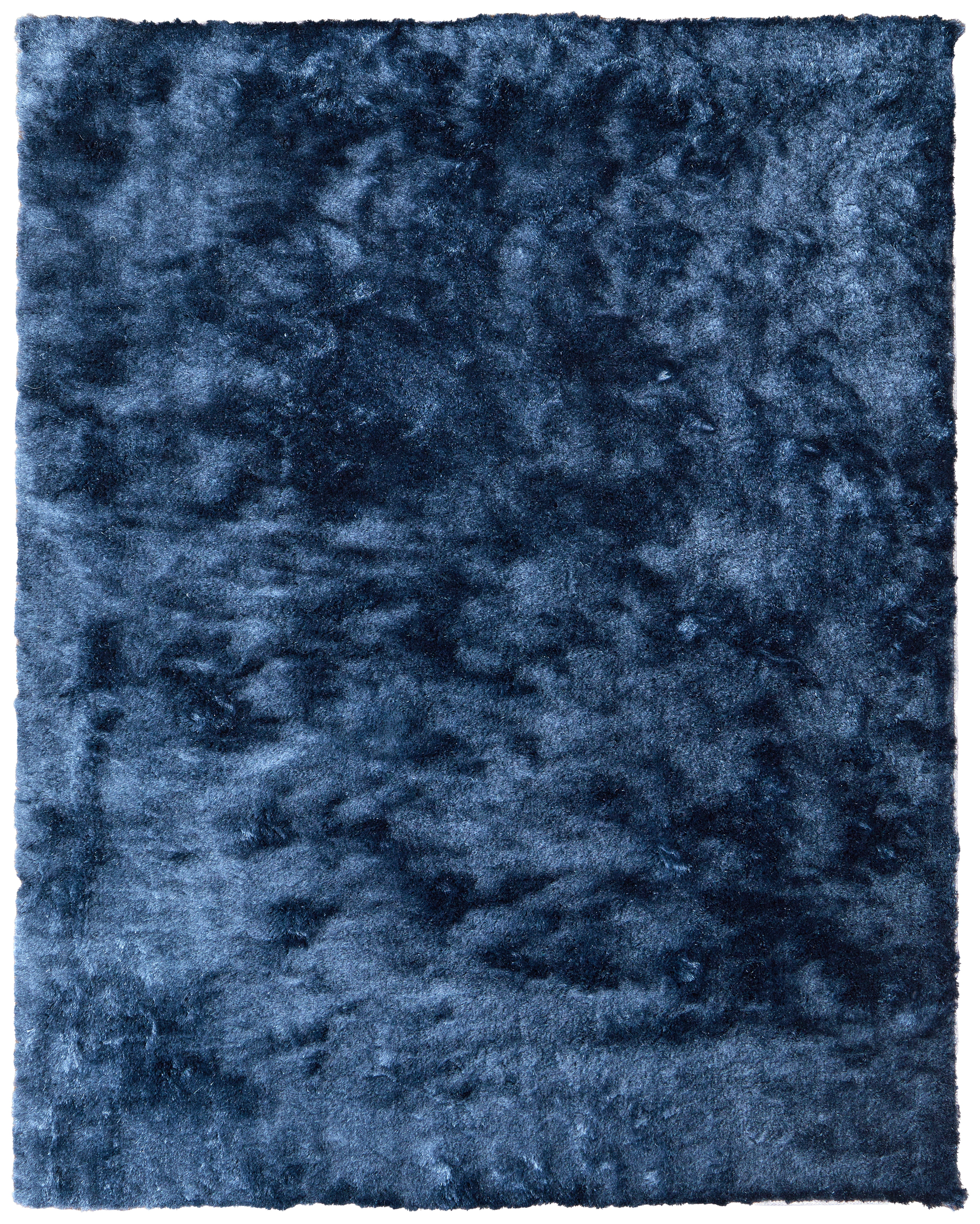 Feizy Area Rugs Indochine Modern Solid, Blue/Black, 2' x 3'-4