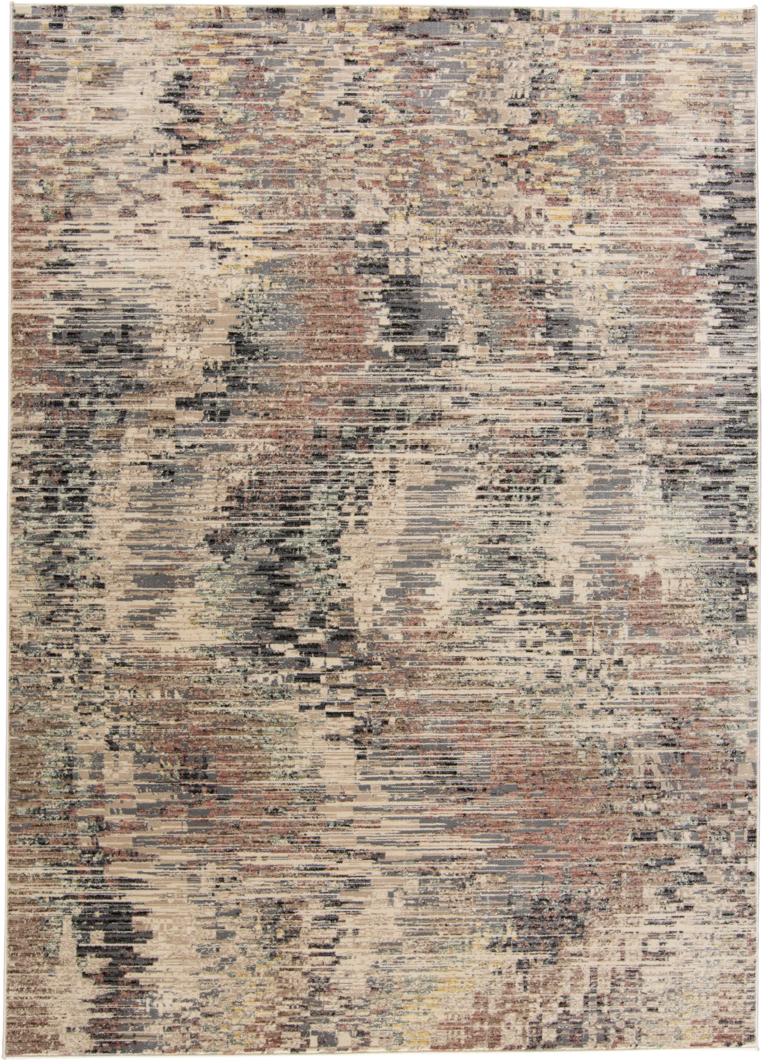 Feizy Area Rugs Grayson Transitional Abstract, Gray/Tan/Red, 1'-8