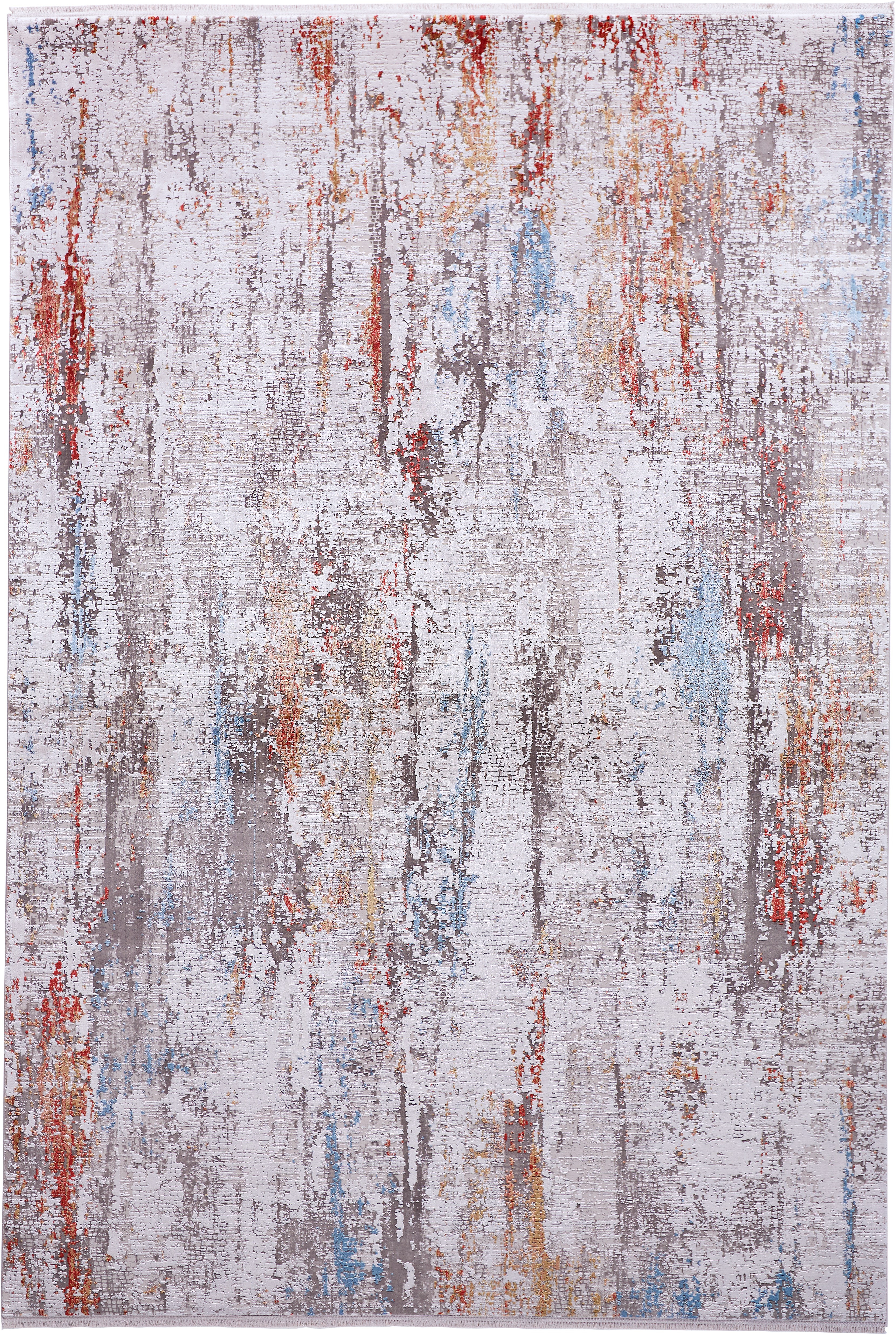 Feizy Area Rugs Cadiz Modern Abstract, Gray/Red/Blue, 9'-9