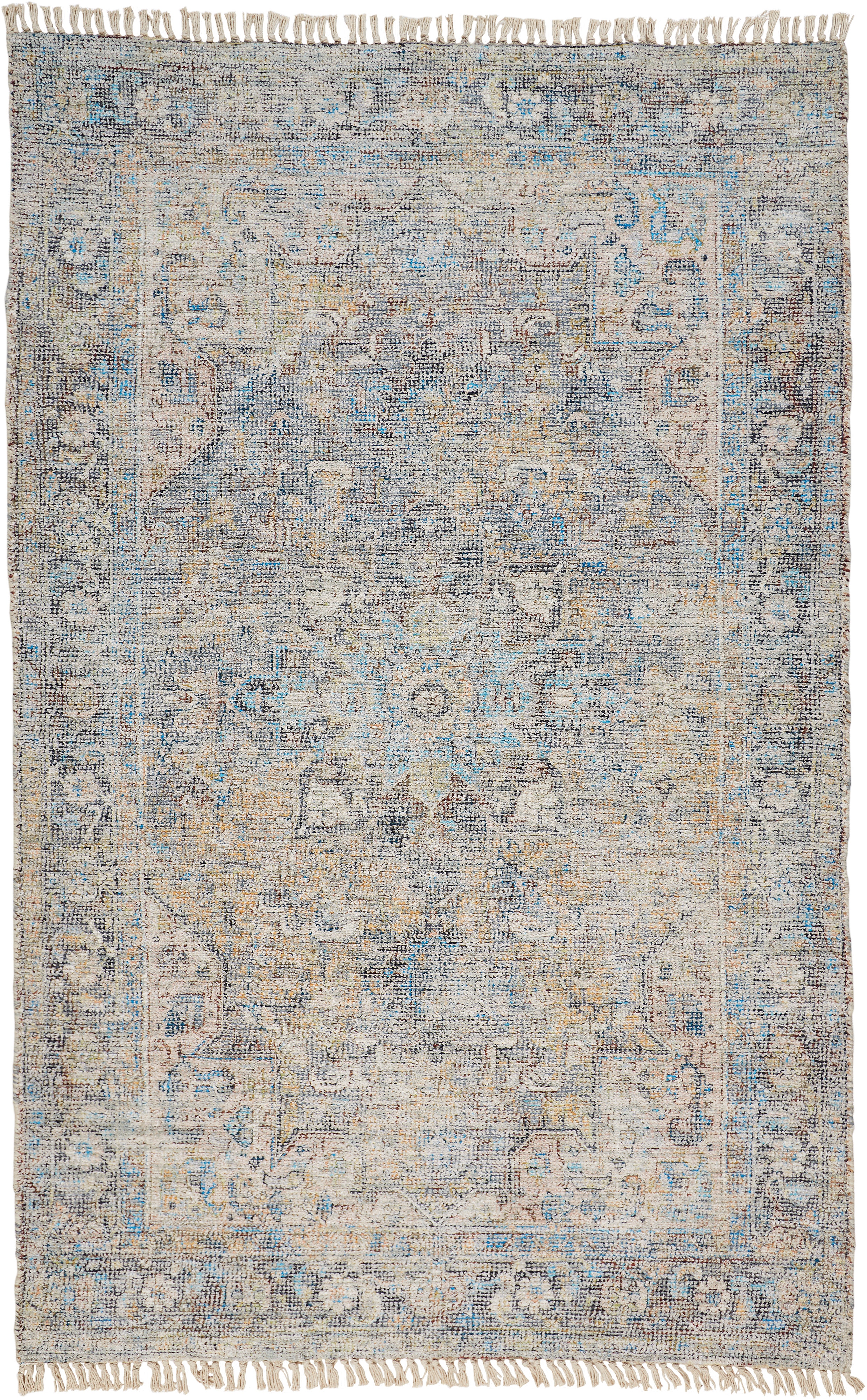Feizy Area Rugs Caldwell Transitional Distressed, Blue/Gray/Tan, 10' x