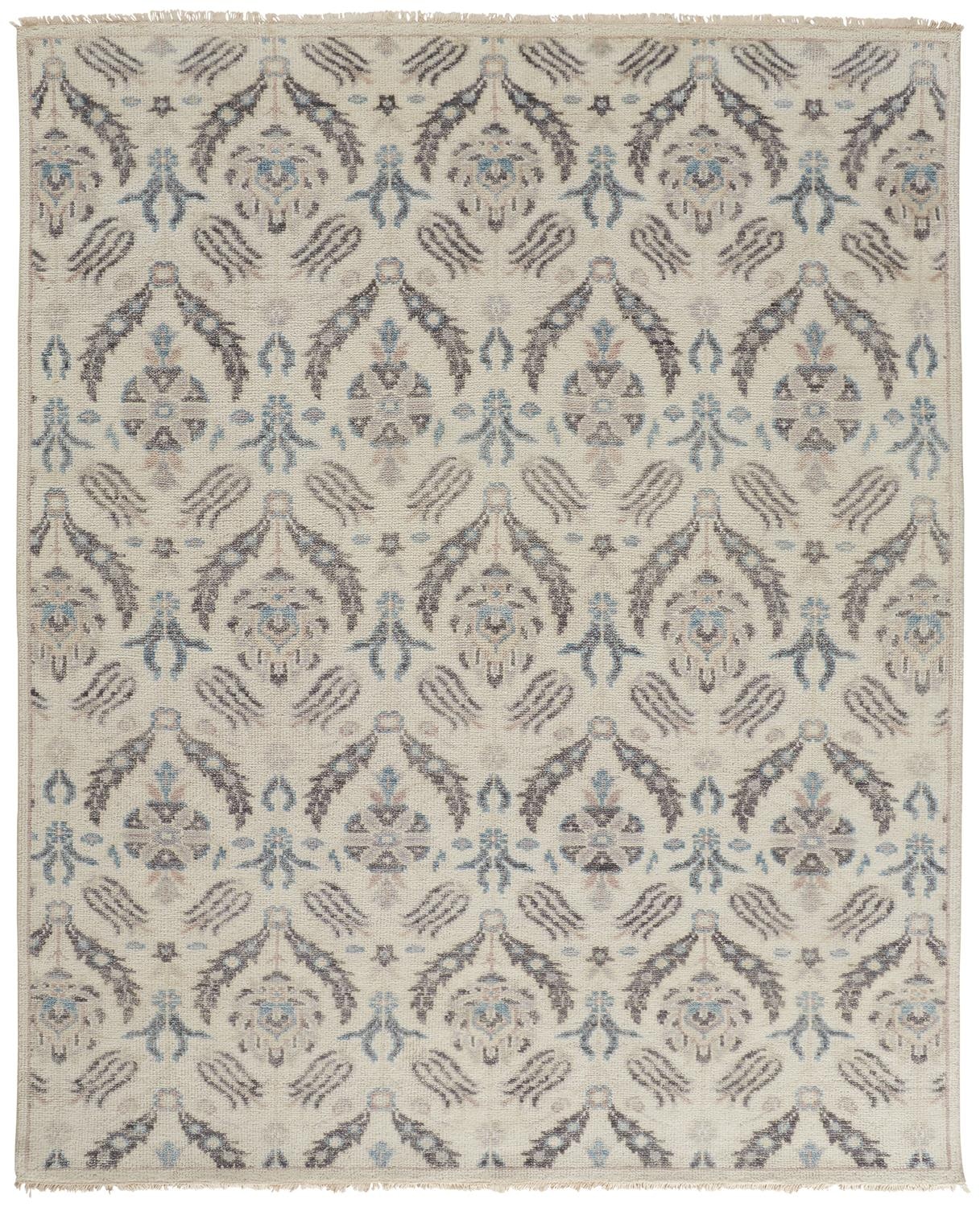 Feizy Area Rugs Beall Traditional Oriental, Ivory/Gray/Blue, 7'9" x 9