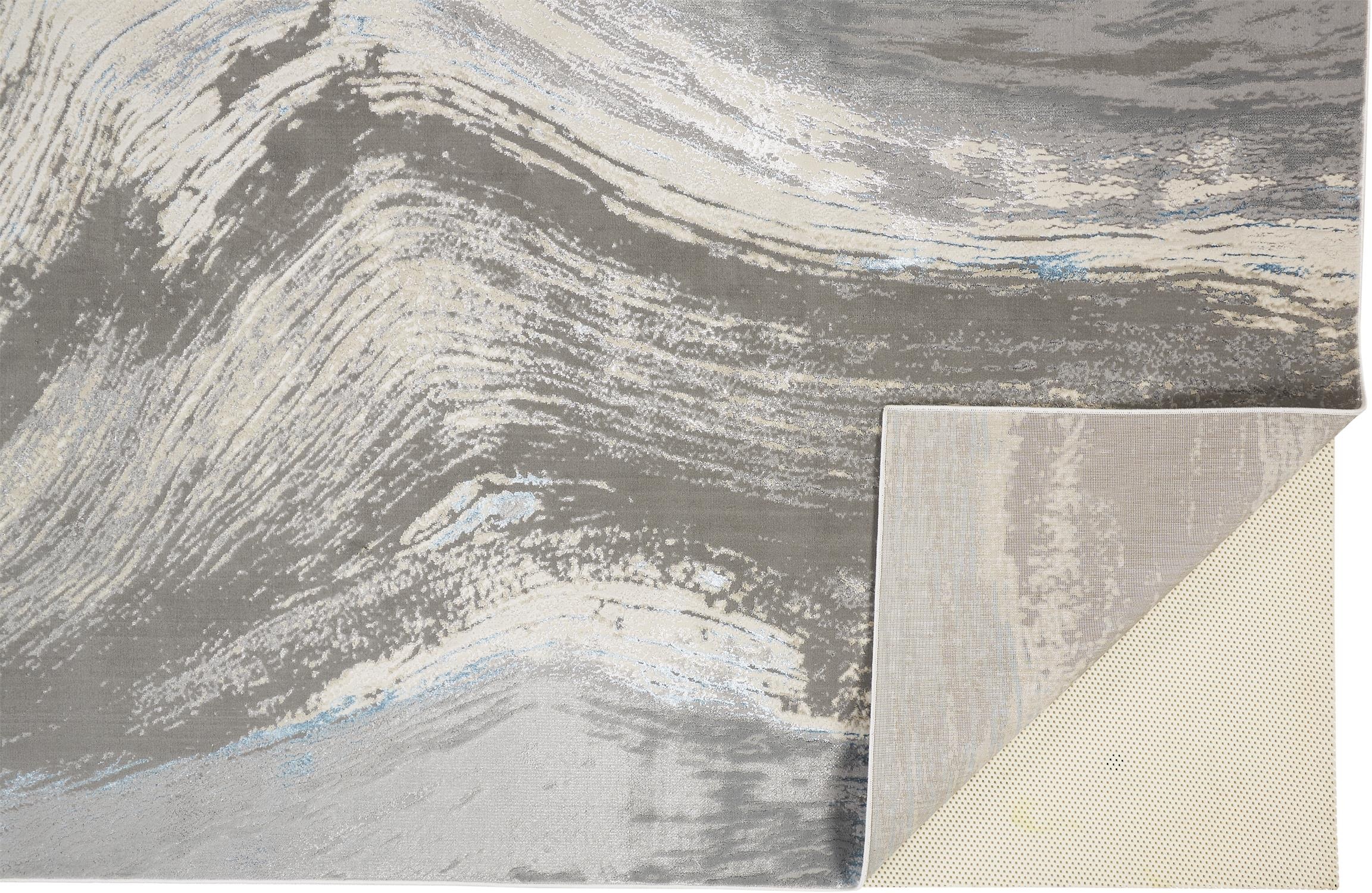 Feizy Area Rugs Azure Modern Abstract, Gray/Ivory/Blue, 13' x 20' Area ...