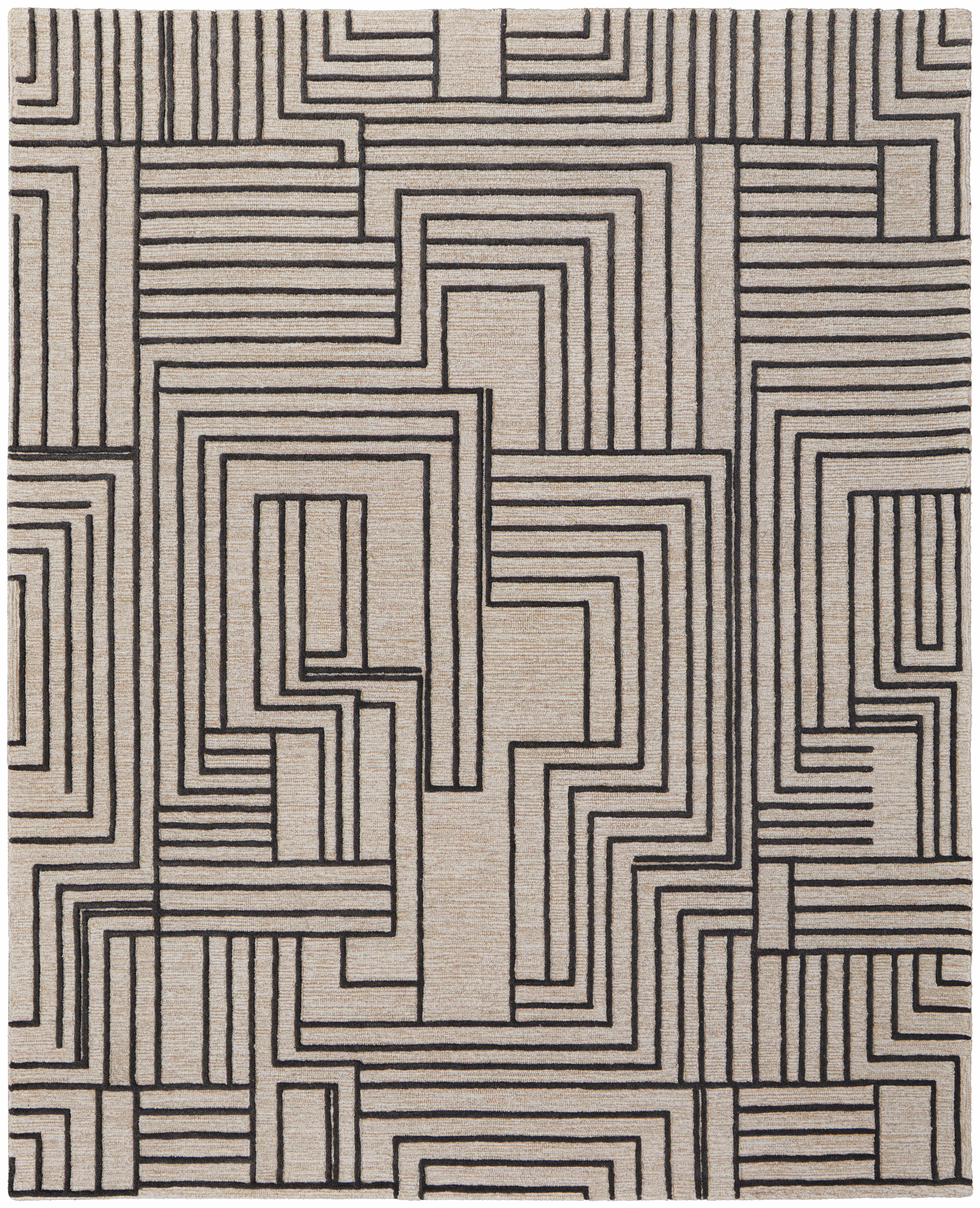 Feizy Area Rugs Gansett Modern Geometric, Tan/Brown, 12' x 15' Area Rug ...