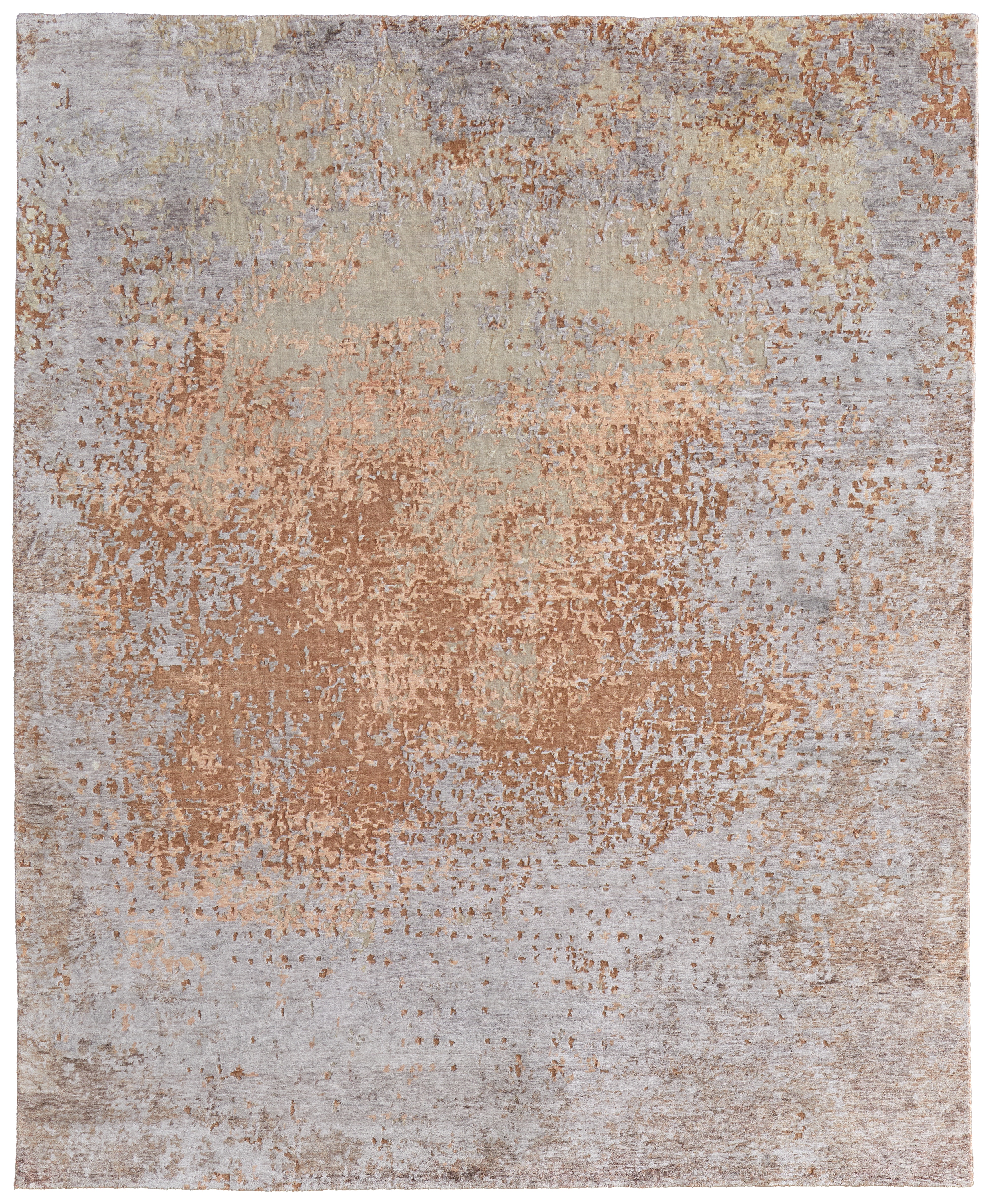 Feizy Area Rugs Lor Modern Abstract, Orange/Brown/Gray, 9'-6