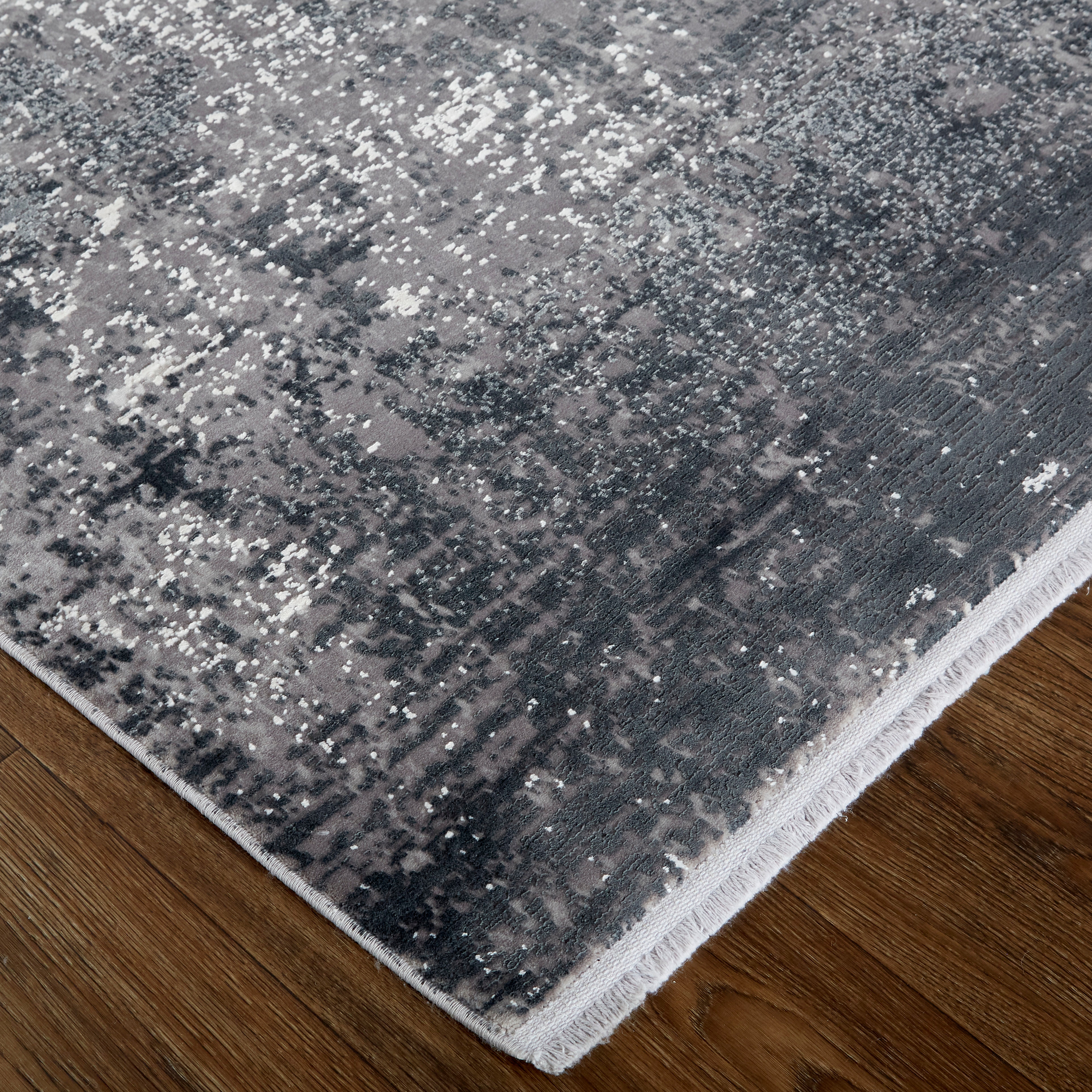 Cadiz Modern Abstract, Gray/Black/Silver, 12' x 18' Area Rug
