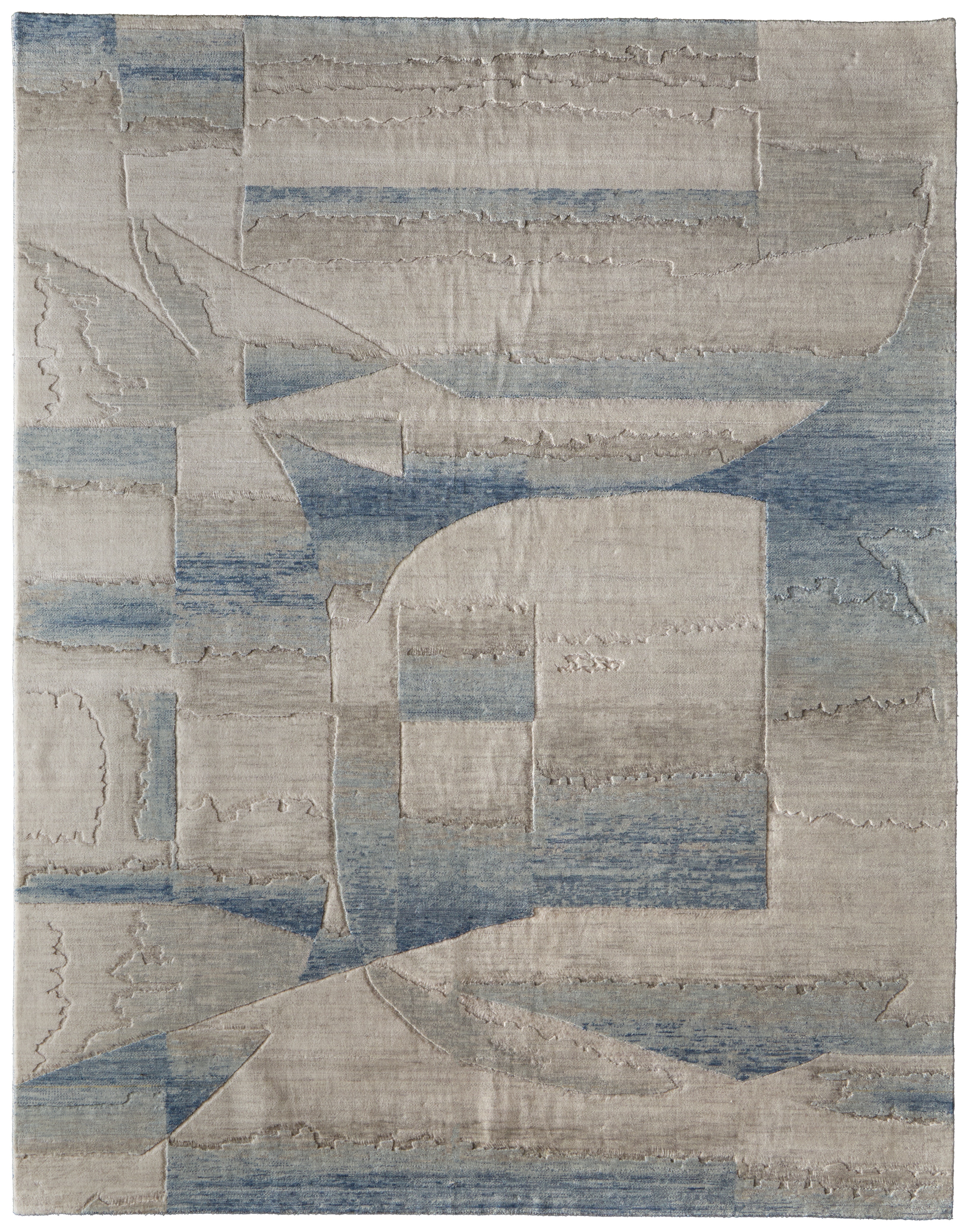 Jaxson Modern Abstract, Blue/Ivory/Gray, 8' x 10' Area Rug