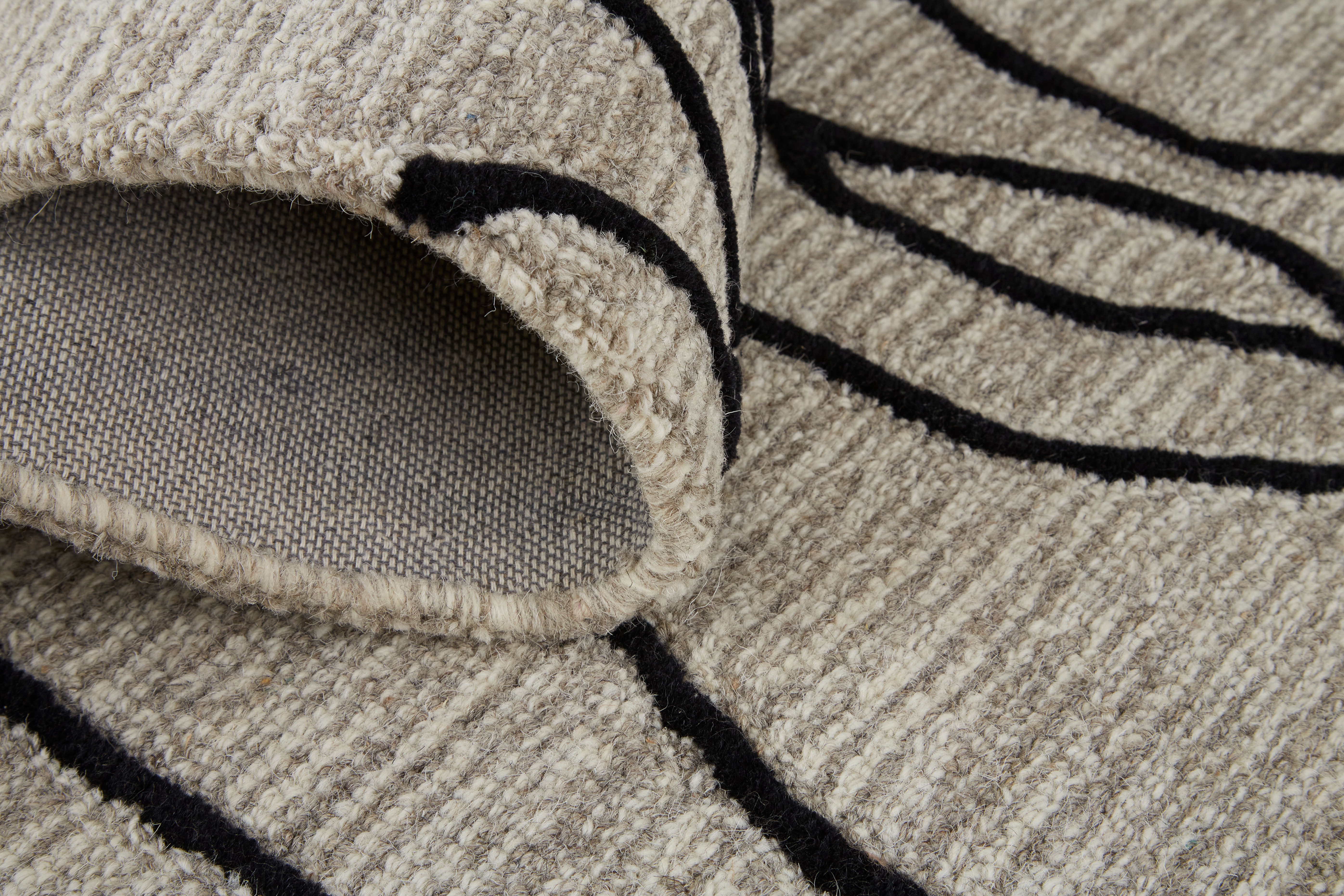 Feizy Area Rugs Enzo Transitional Abstract, Ivory/Black/Taupe, 3'-6