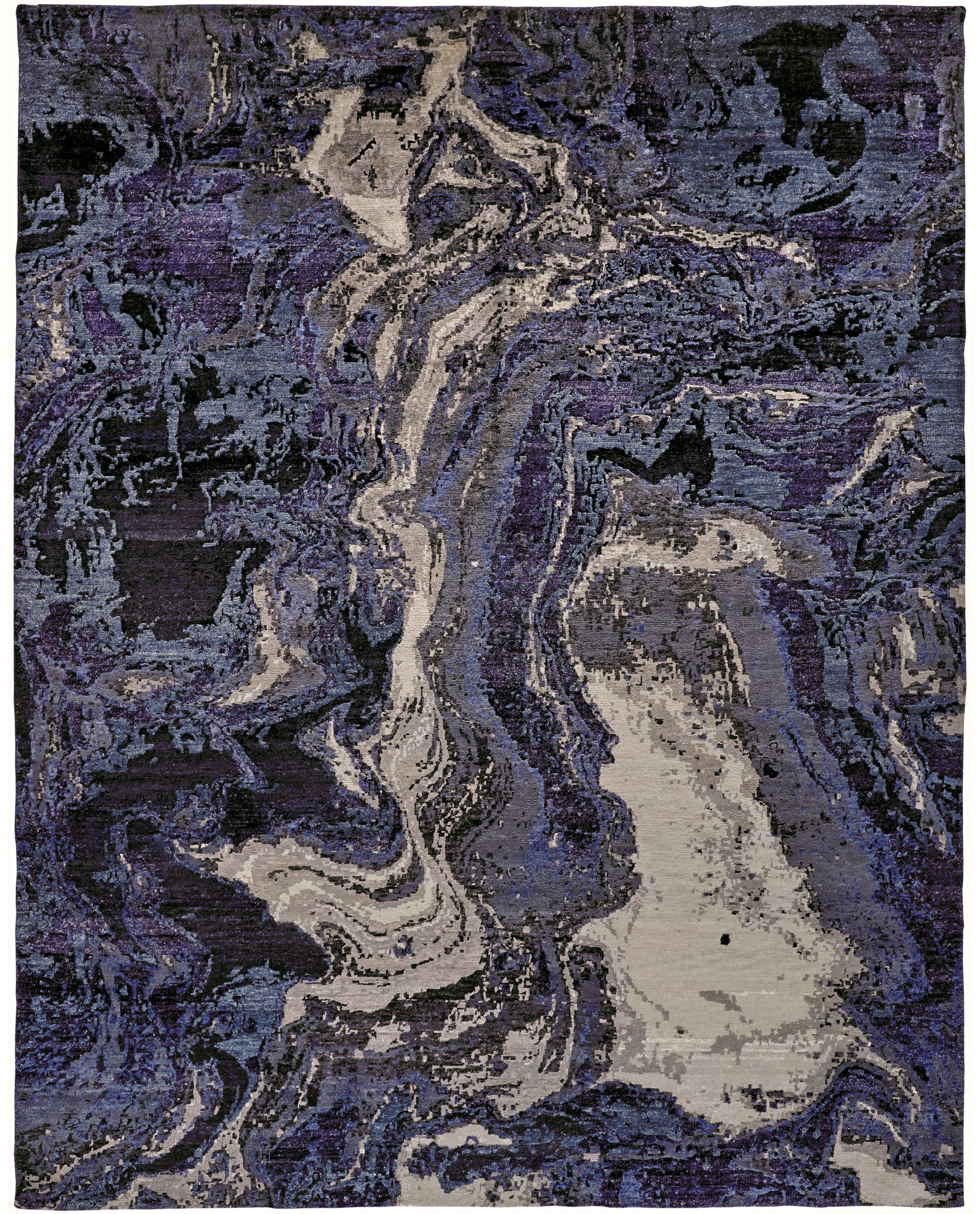 Feizy Area Rugs Gemma Modern Abstract, Blue/Gray/Ivory, 5'6" x 8'6