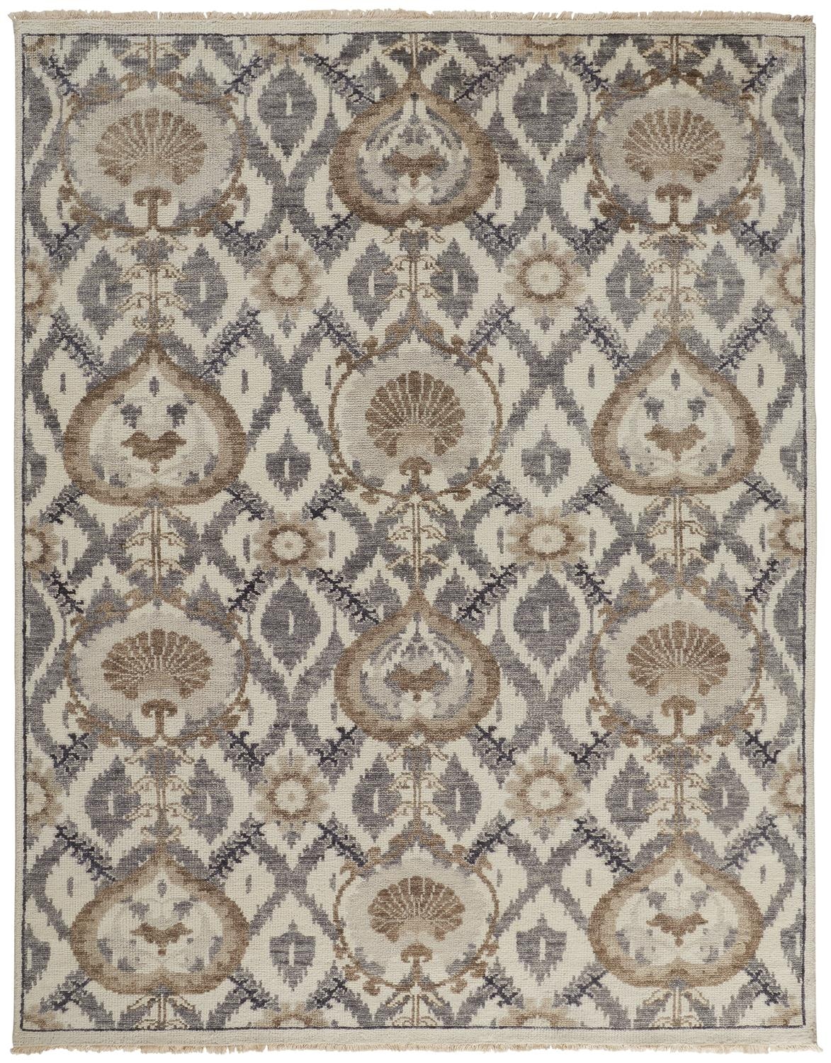 Feizy Area Rugs Beall Traditional Oriental, Ivory/Gray/Taupe, 11'6" x