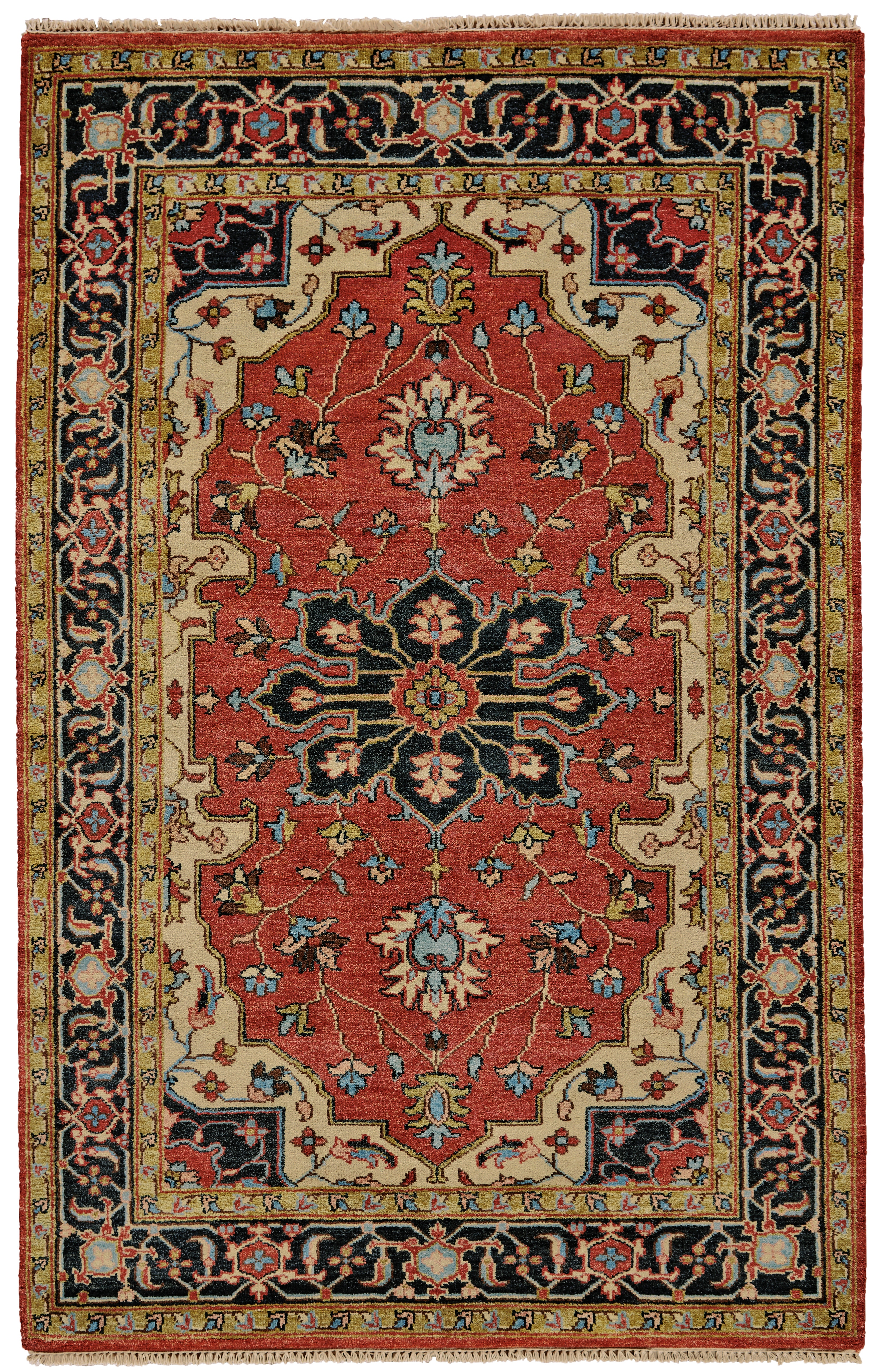 Feizy 5226112FREDBLKP00 Rugs Ustad Traditional Persian, Red/Orange/Tan ...