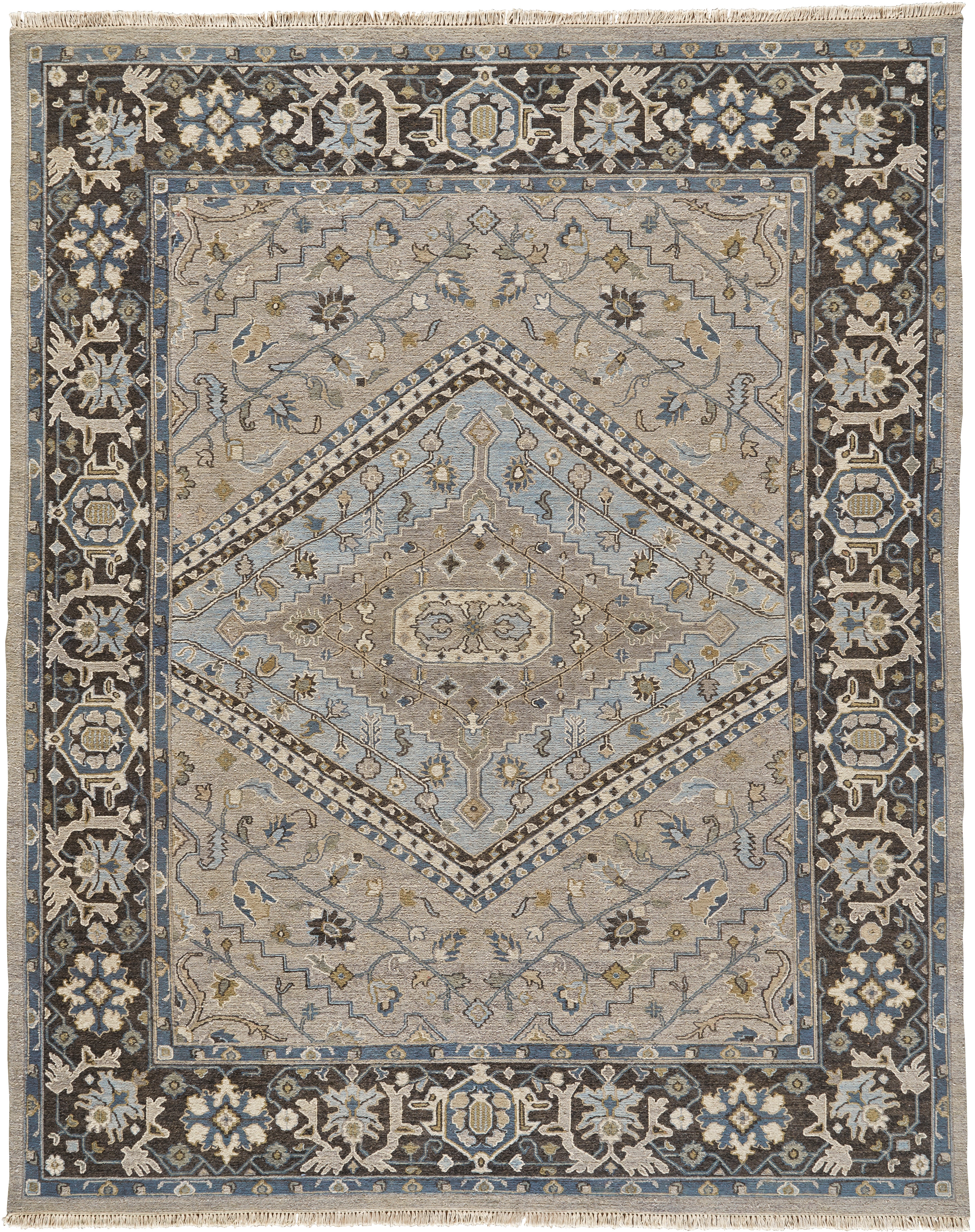 Feizy Area Rugs Goshen Traditional Oriental, Gray/Taupe/Blue, 8'-6