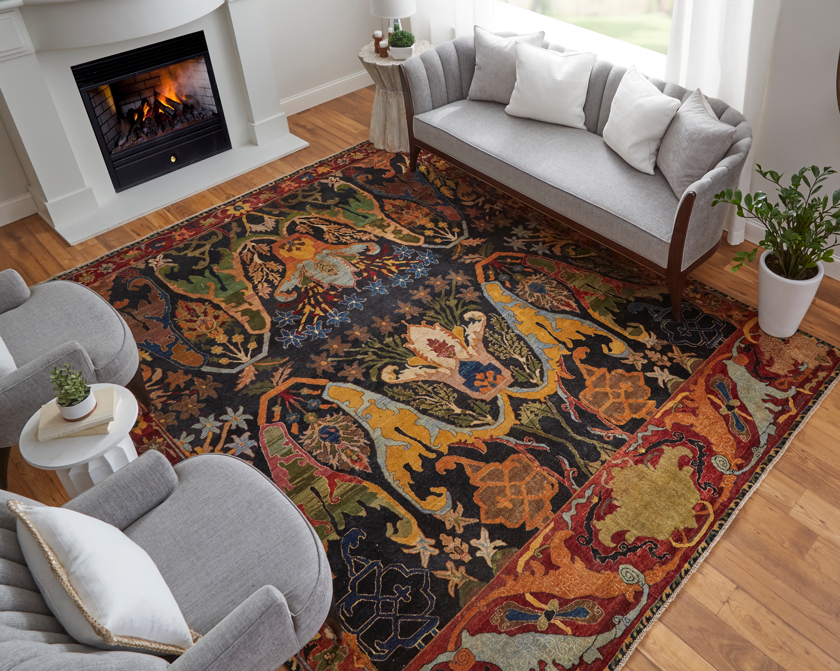 Feizy Area Rugs Killian Traditional Persian, Red/Black/Gold