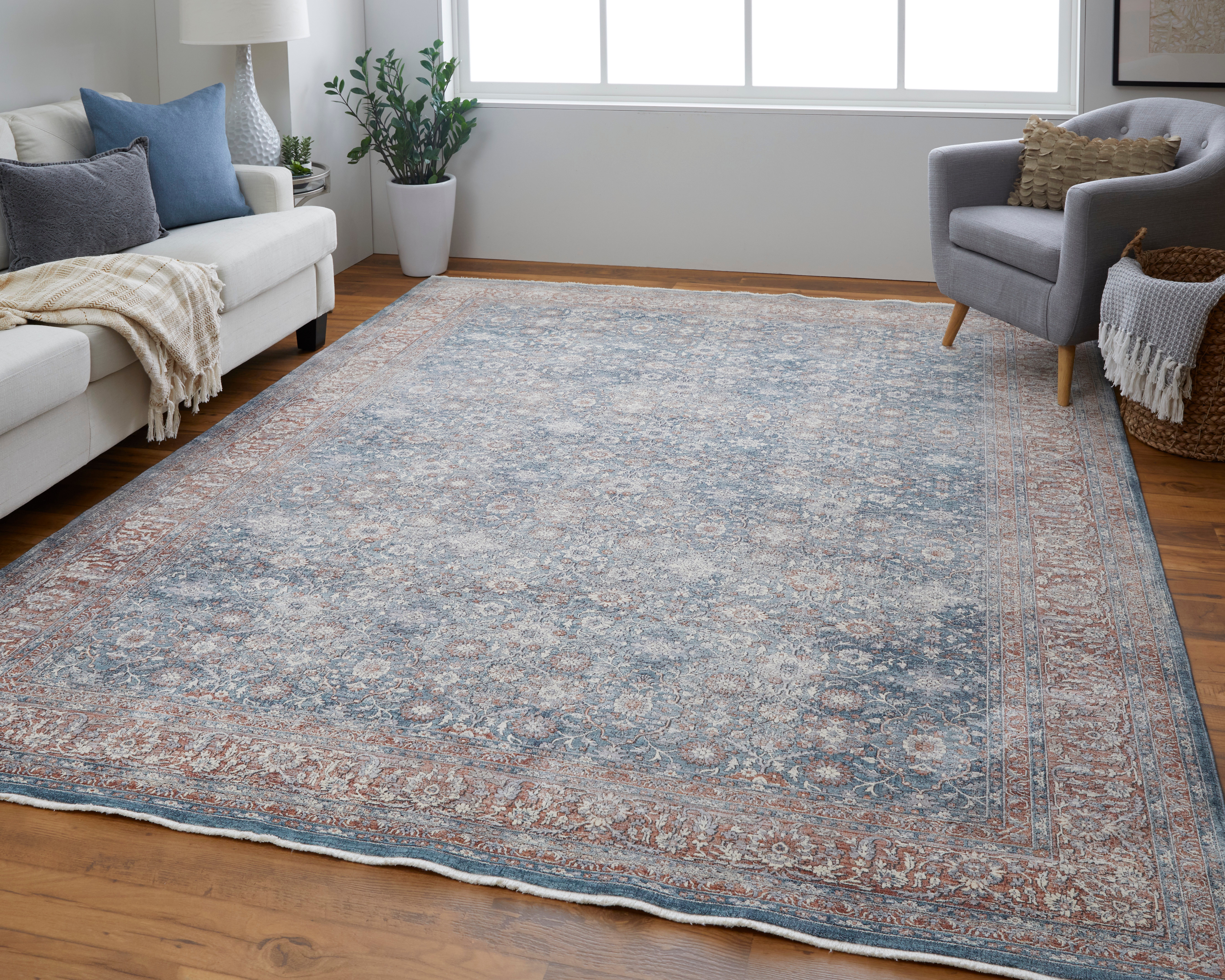 Marquette Transitional Oriental, Blue/Red, 5' x 7'-2