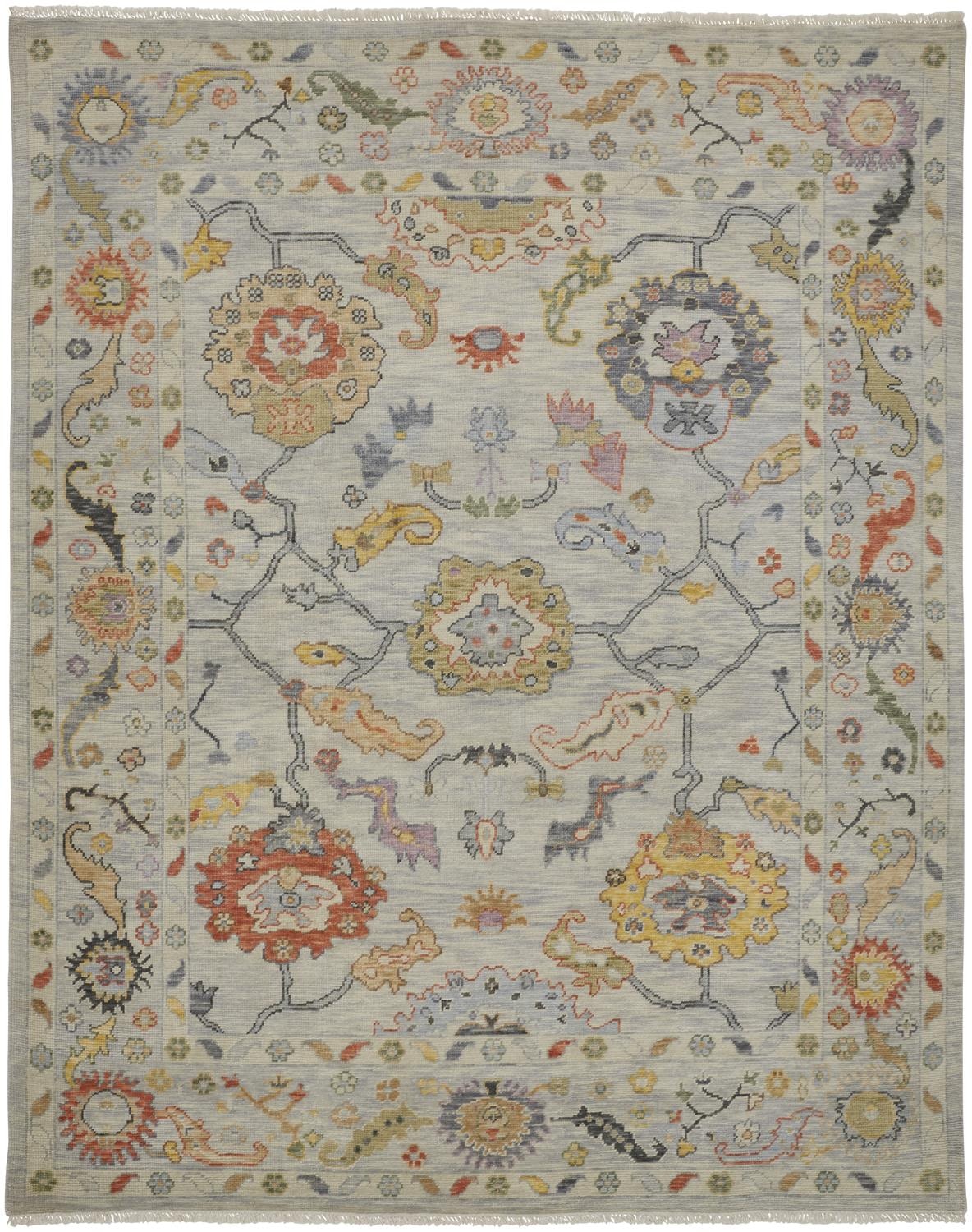 Feizy Area Rugs Karina Traditional Persian, Gray/Yellow/Red, 9'6" x 13'6" Area Rug