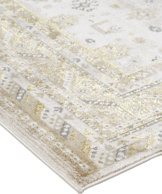 Feizy Area Rugs Aura Modern Persian, Gold/Ivory, 1'-8