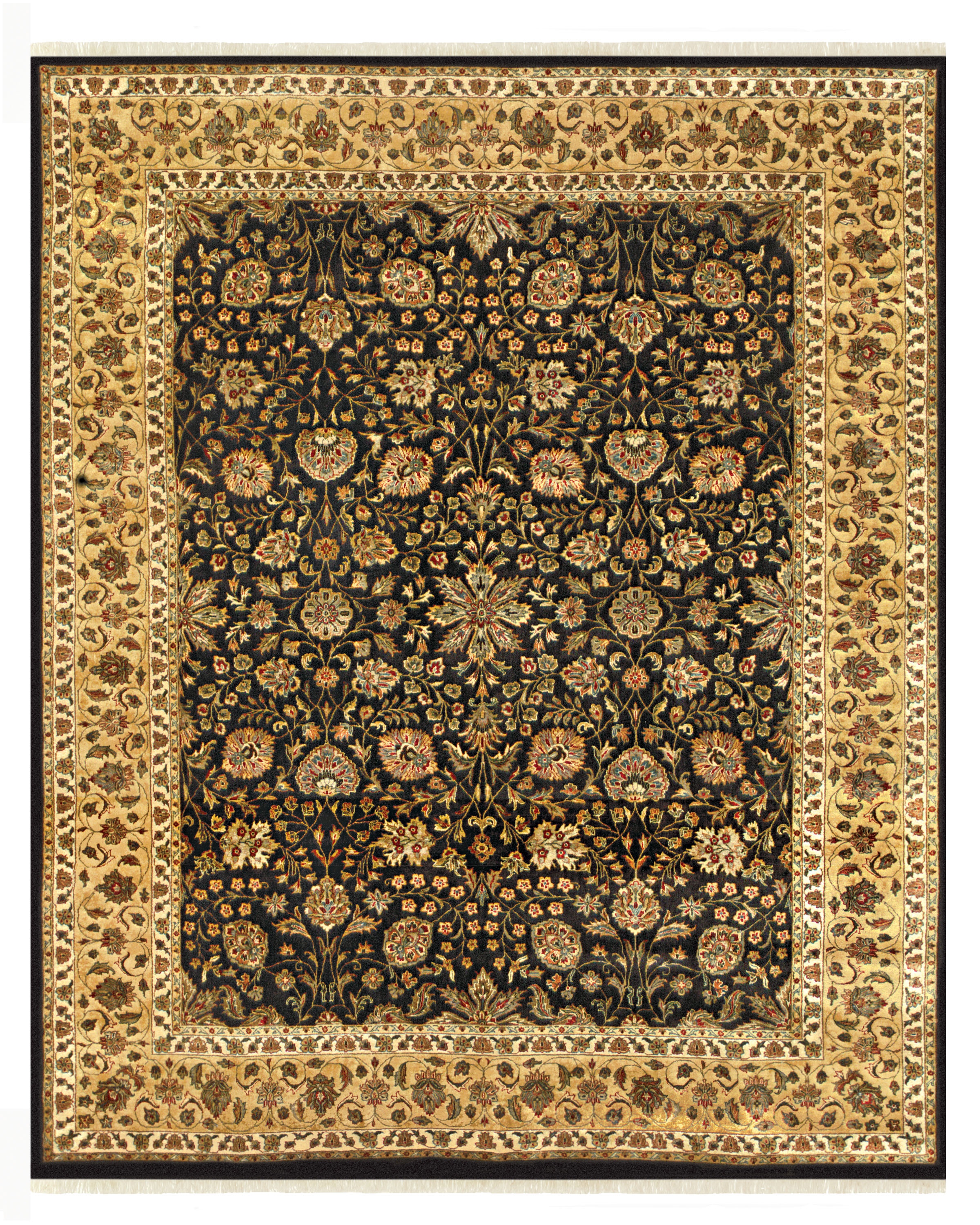 Feizy Area Rugs Sophia Traditional Medallion, Black/Gold/Tan, 11'-6