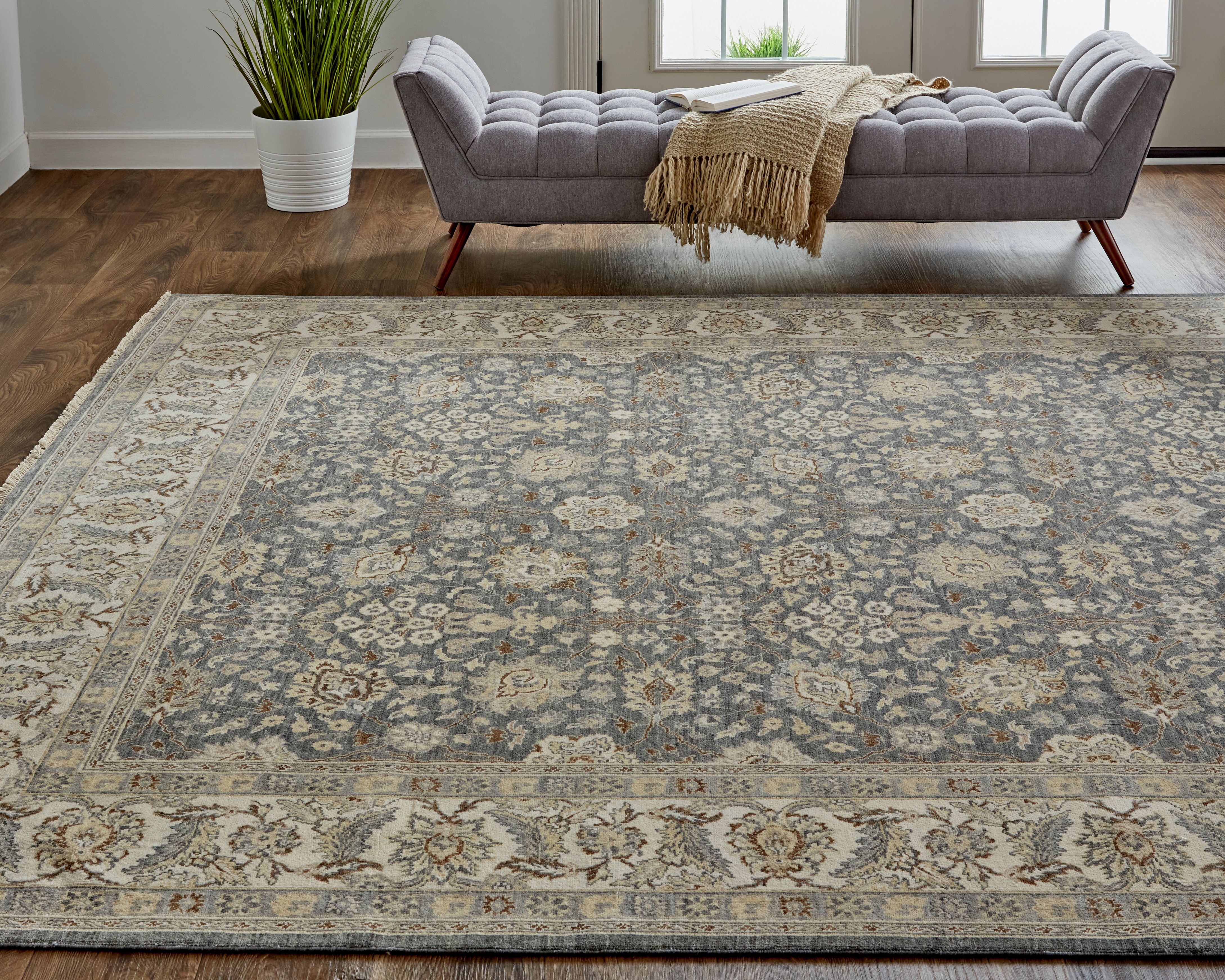 Zander Transitional Oriental, Gray/Taupe/Ivory, 11'-6