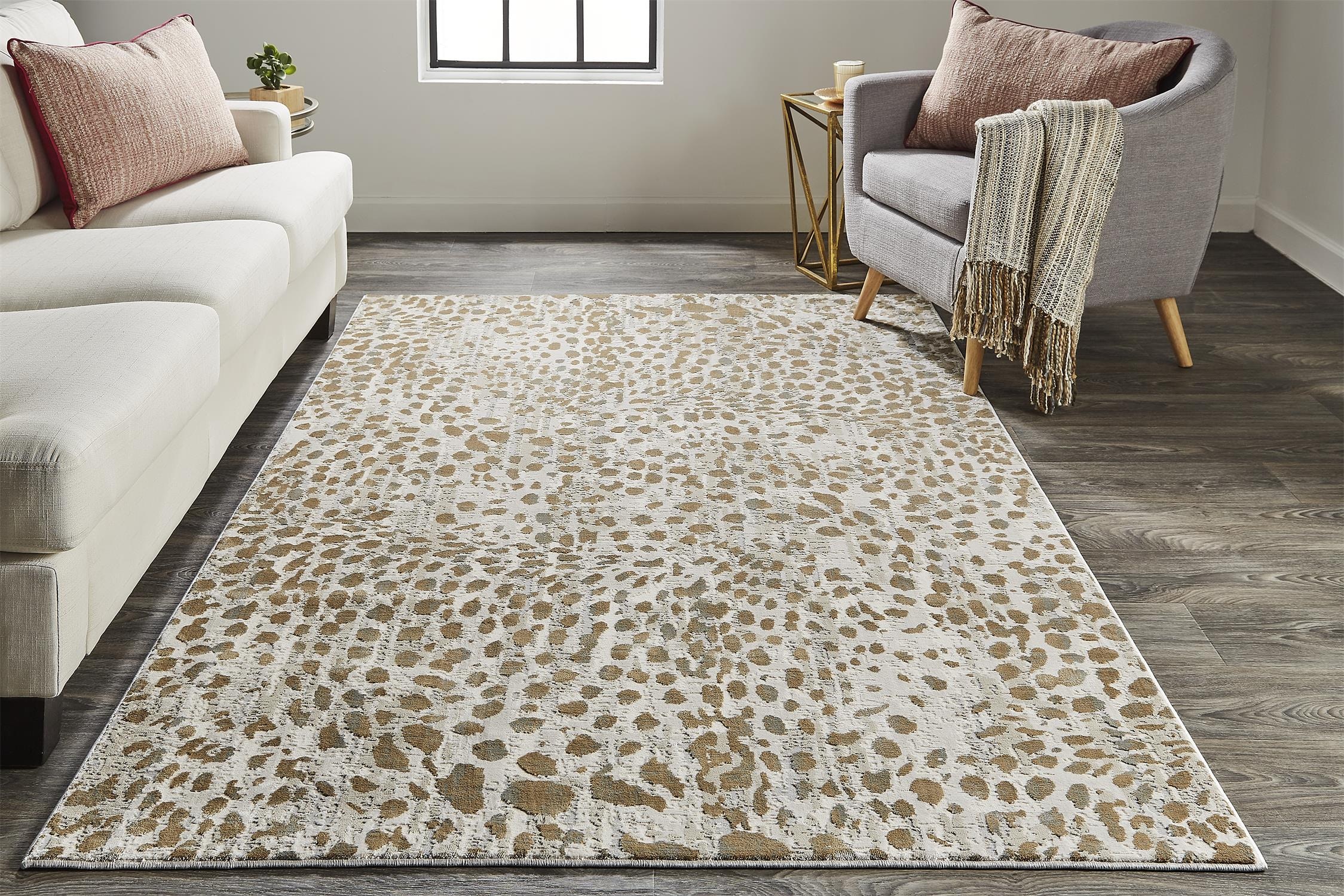 Waldor Modern Animal Print, Brown/Ivory/Tan, 10' x 13'-2