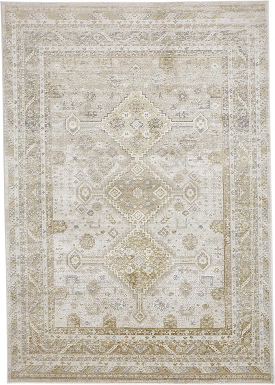 Feizy Area Rugs Aura Modern Persian, Gold/Ivory, 1'-8