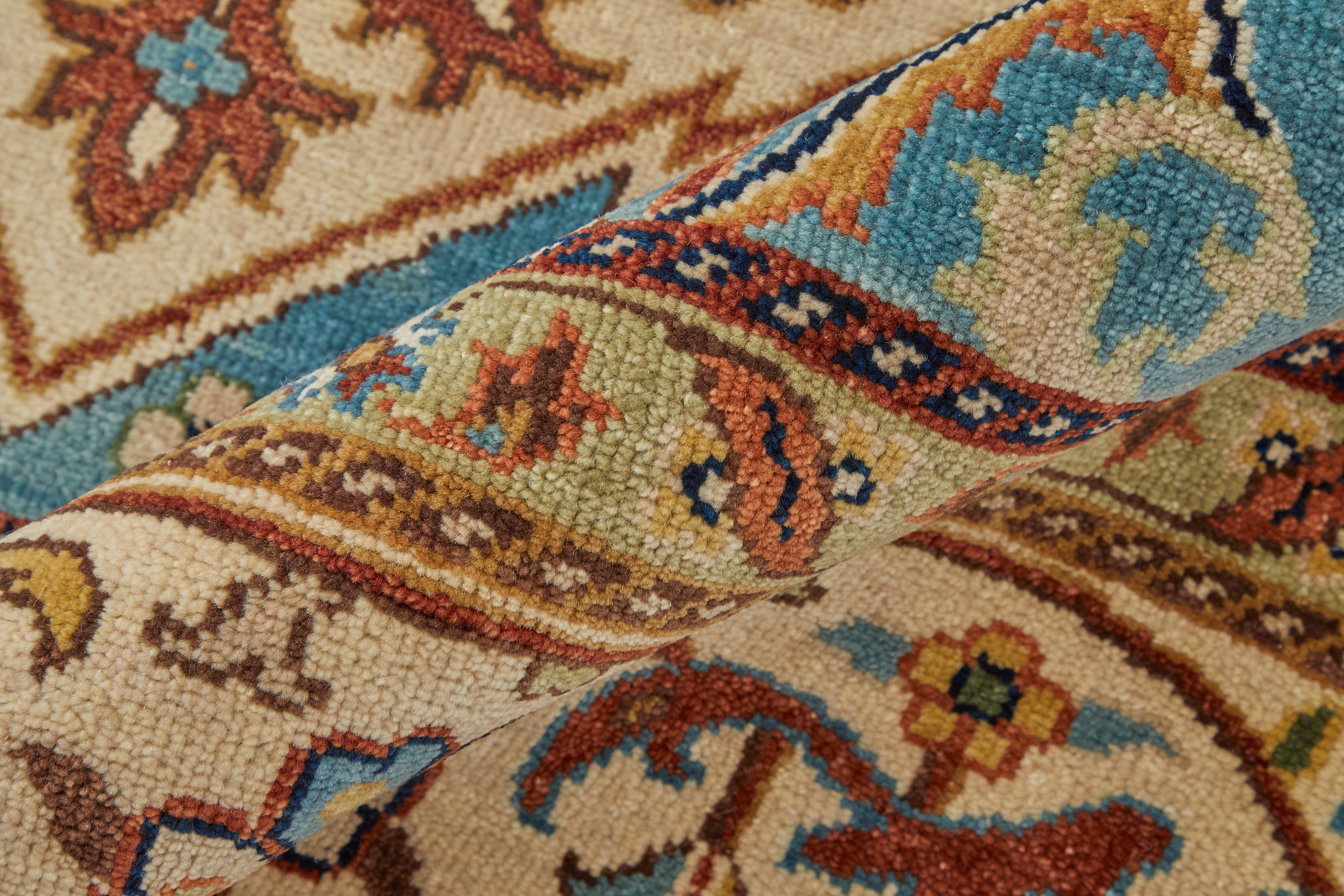 Ralston Traditional Oriental, Ivory/Blue/Orange, 5'-6
