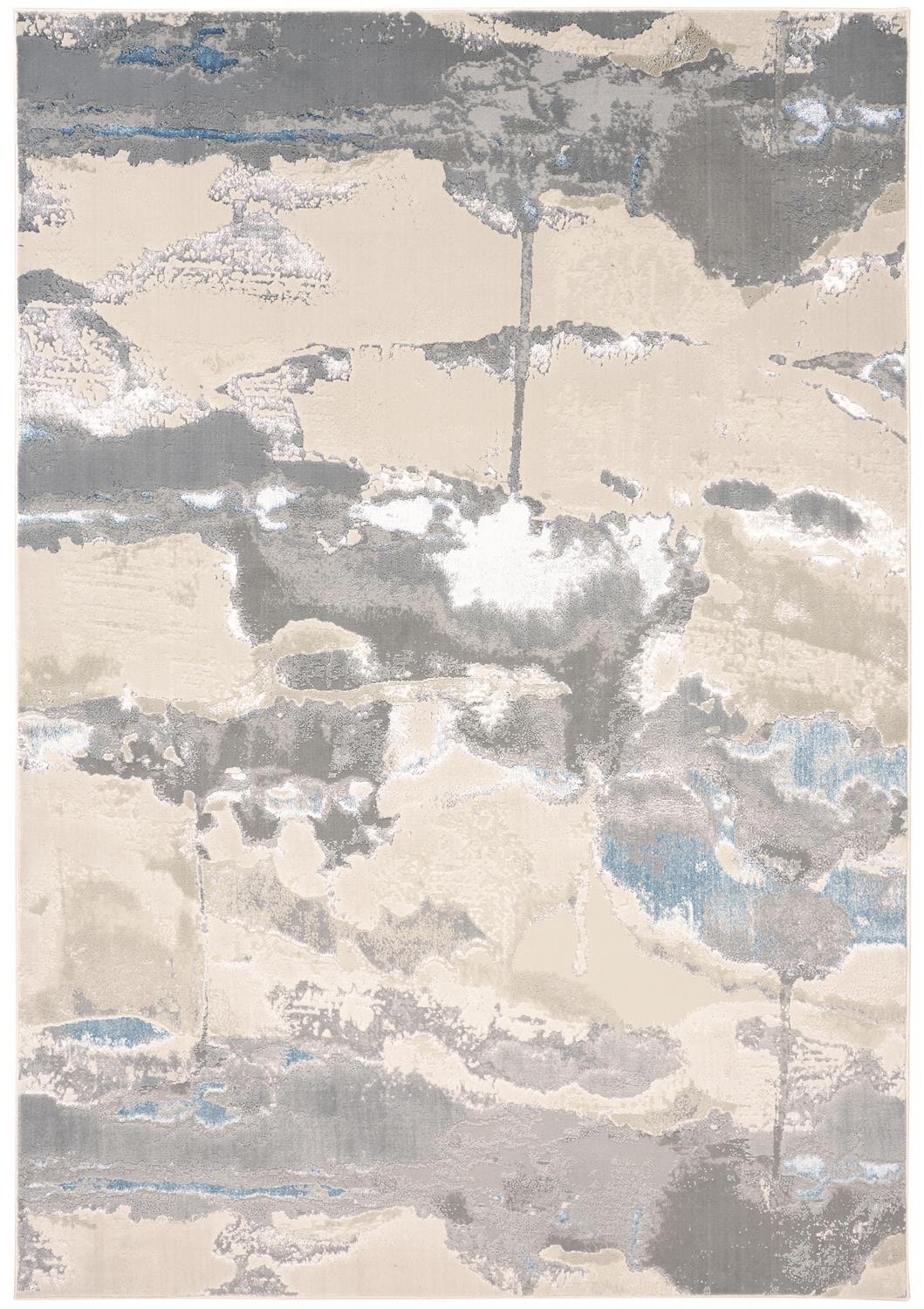 Feizy Area Rugs Azure Modern Watercolor, Ivory/Gray/Blue, 9'-2