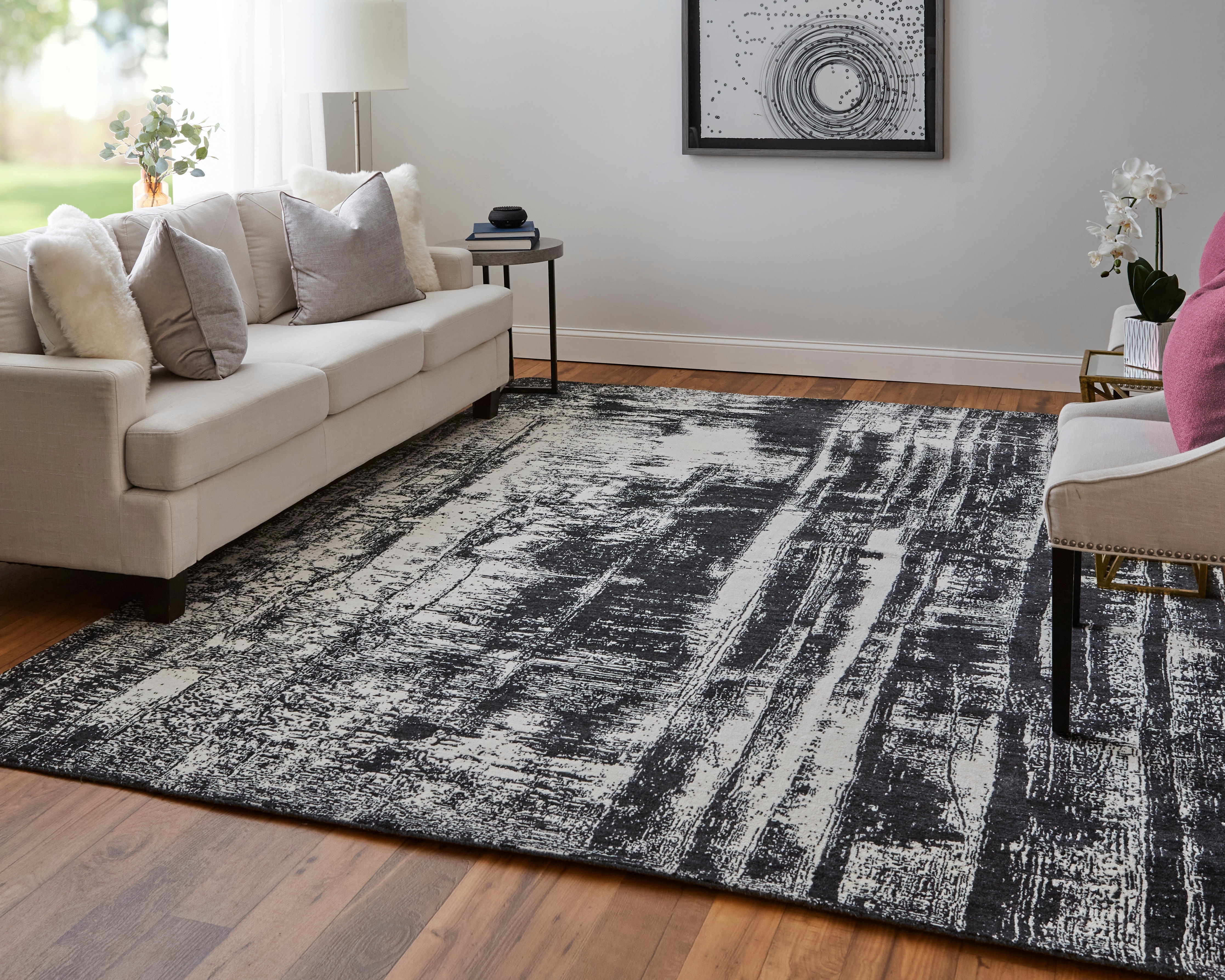 Coda Modern Abstract, Black/White, 3'-6