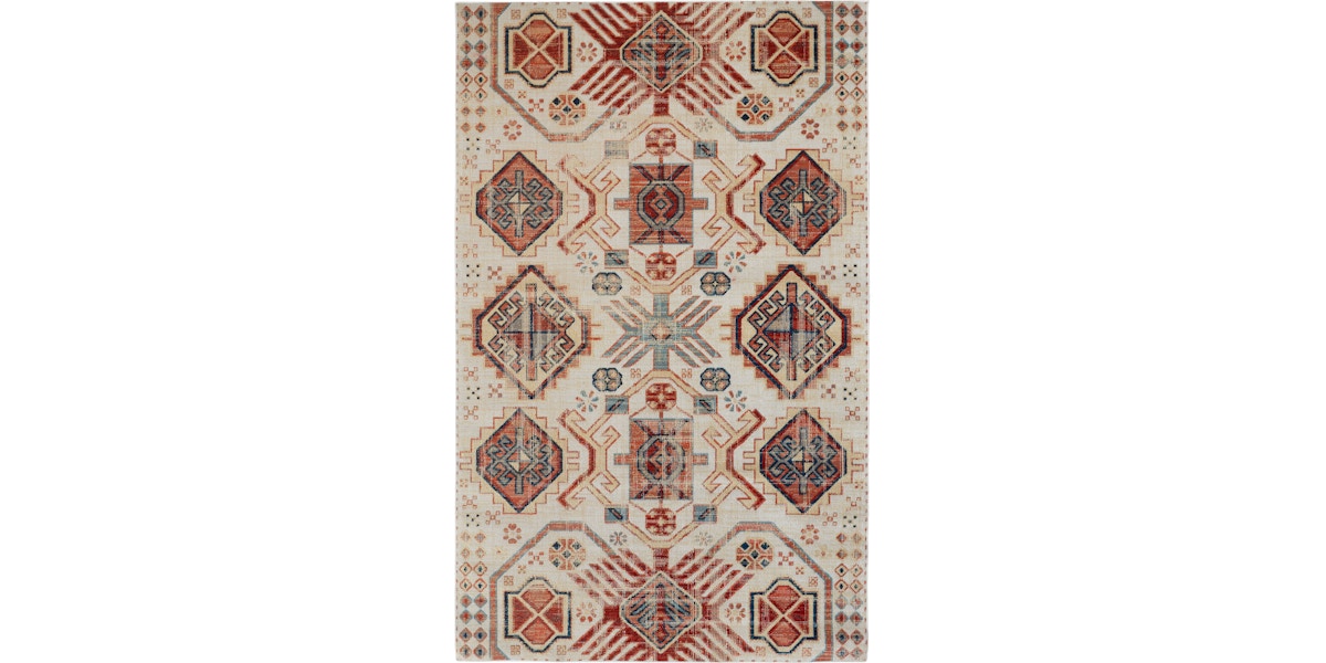 Feizy Area Rugs Nolan Transitional Southwestern, Ivory/Red/Tan, 1'-8