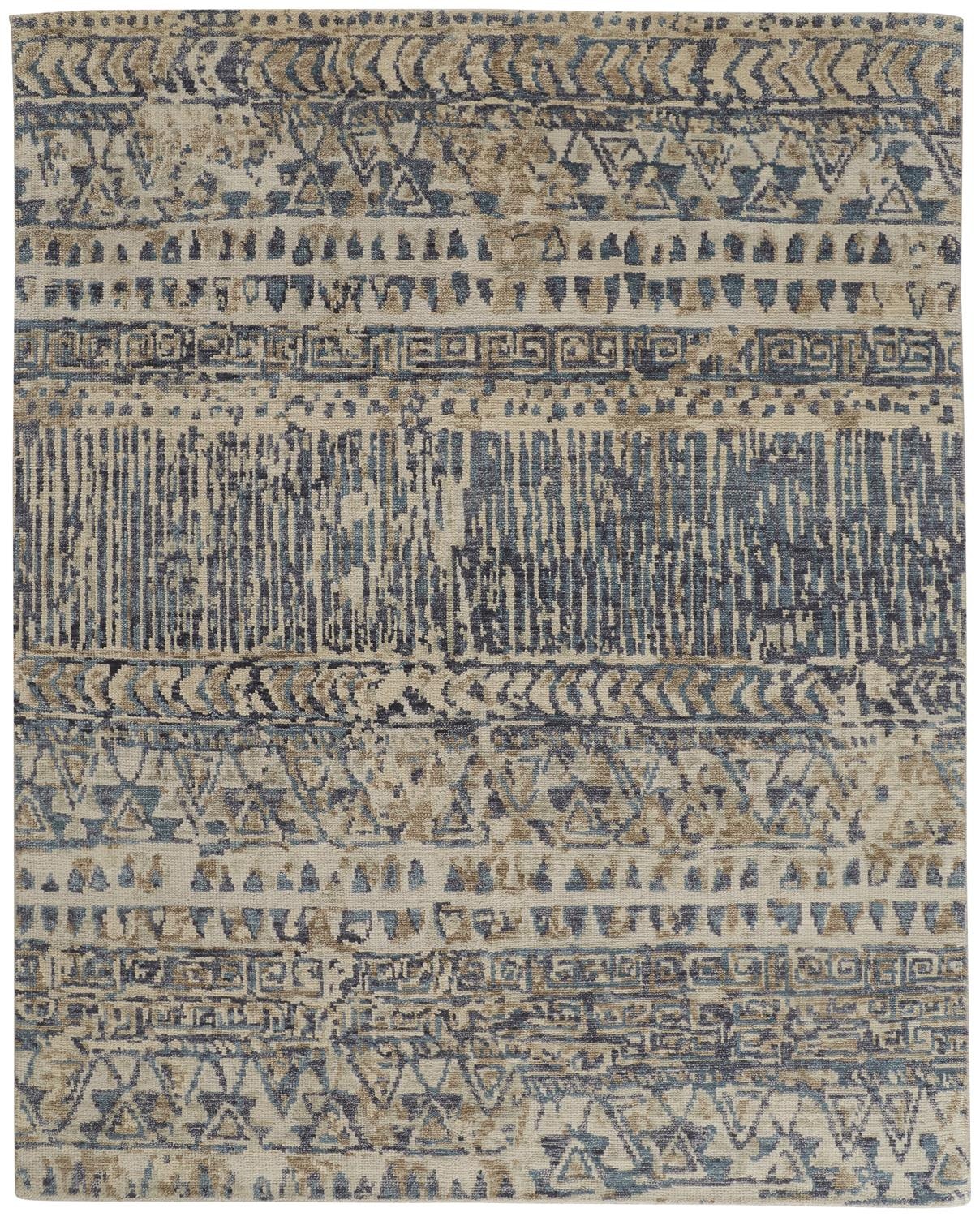 Feizy Area Rugs Palomar Tan/Blue Rug PALOMARPAL6591FTAN/BLUE Aminis