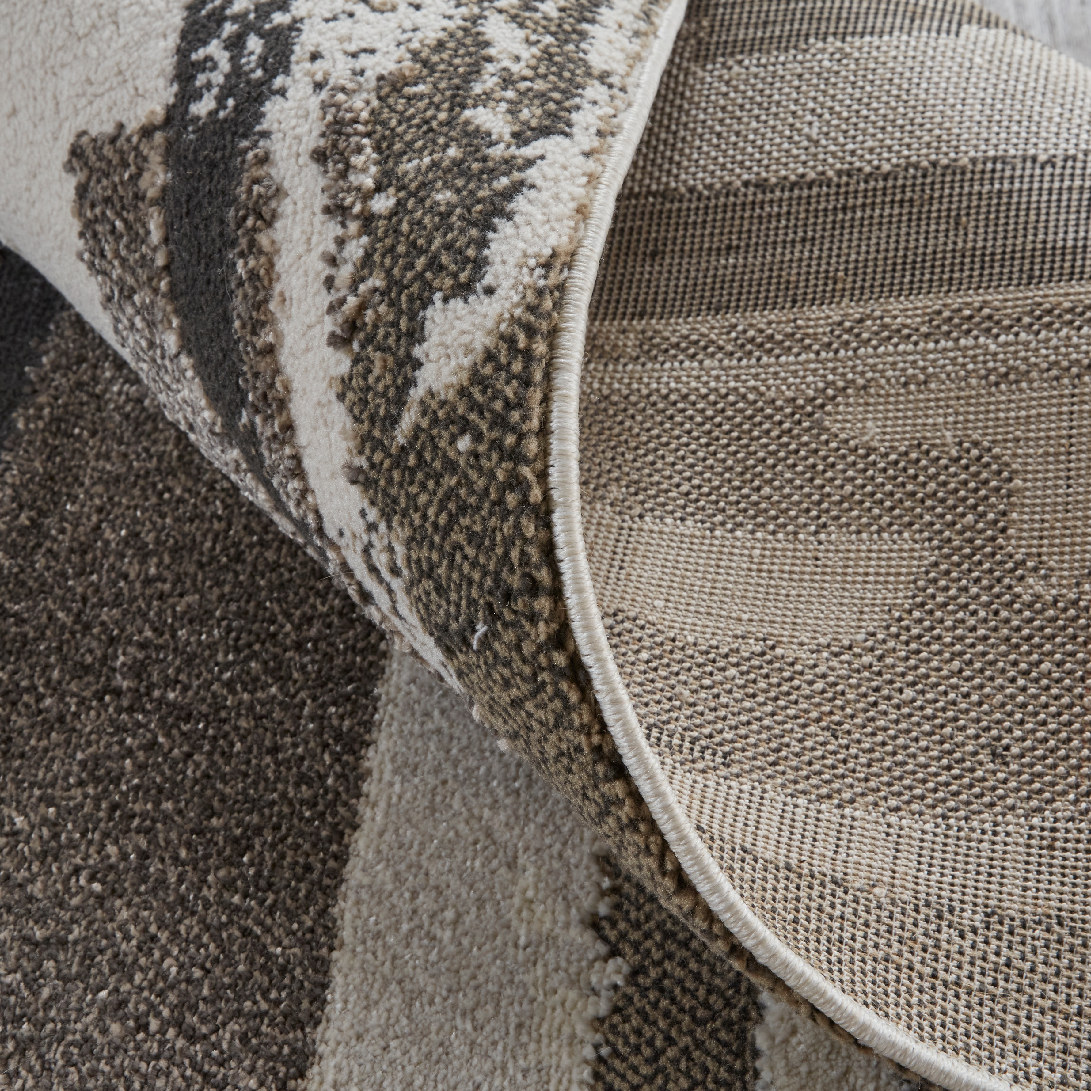 Feizy Vancouver Modern Abstract, Brown/Ivory, 12' x 15' Area Rug