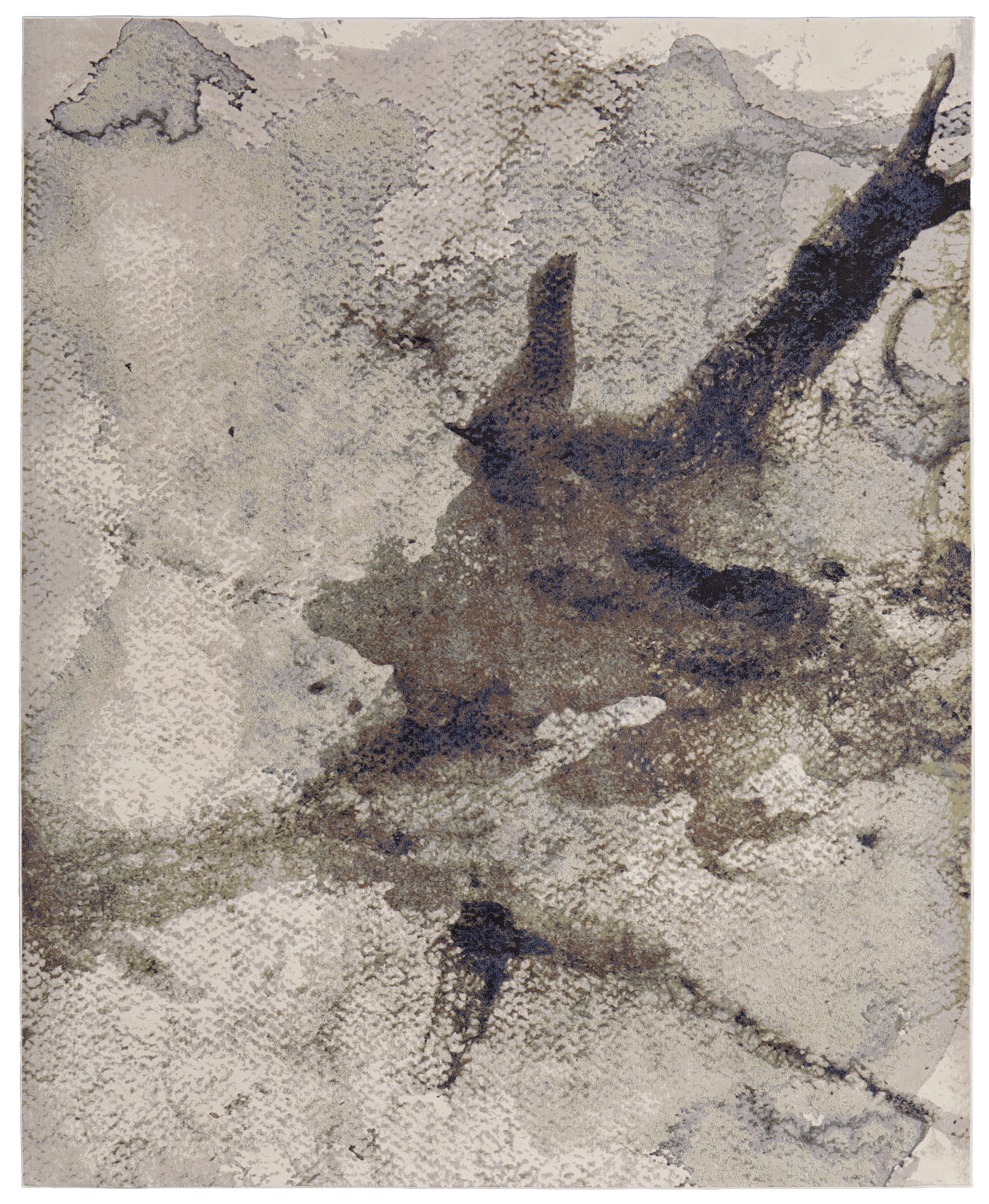 Clio Modern Abstract, Taupe/Brown/Black, 5' x 7'-6