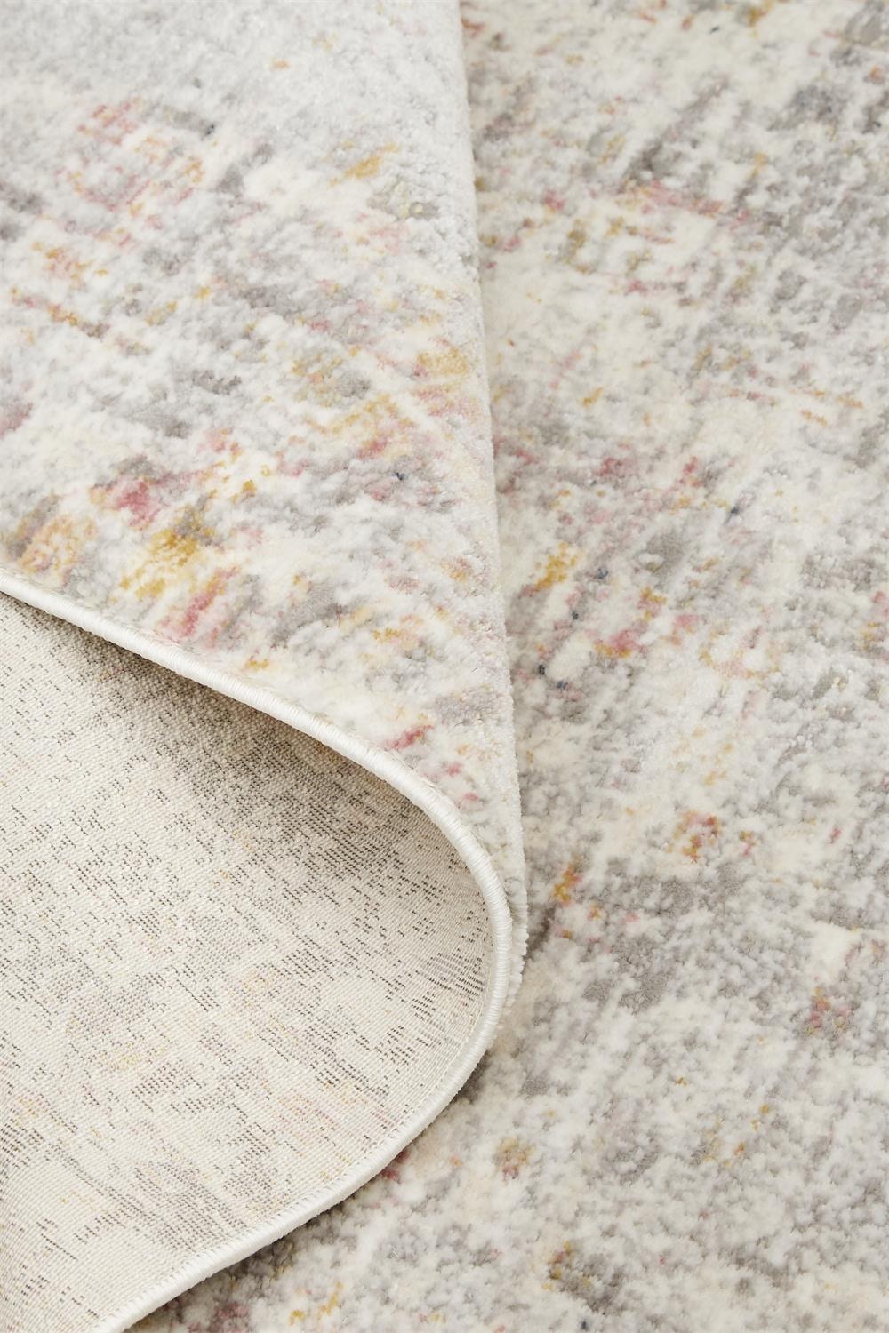 Feizy Floor Coverings Kyra Distressed Abstract Rug, Gray/Ivory/Gold