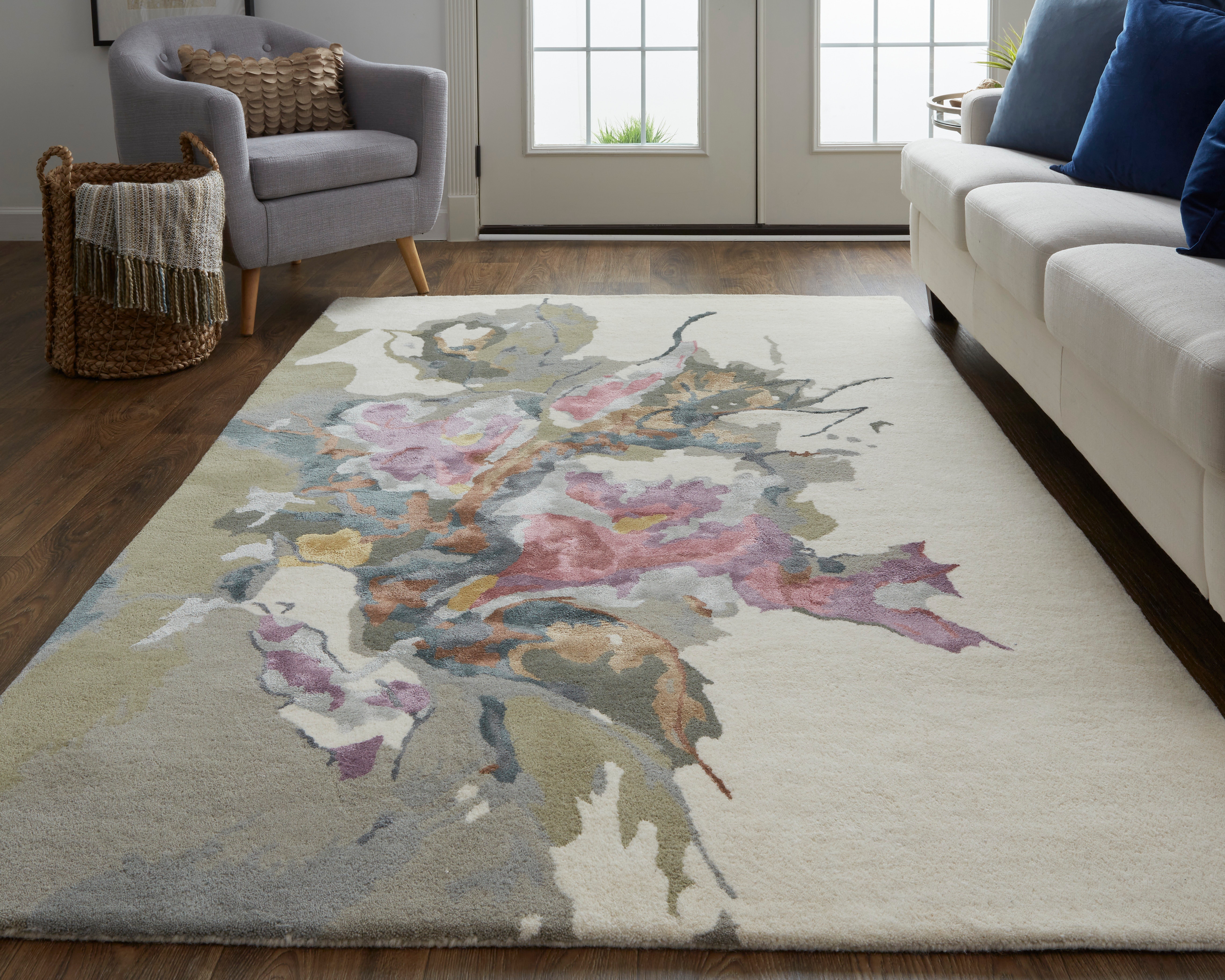Francfranc Milly Rug 新品 190×190 cm Amazon.com: Wonnitar Boho Washable Rugs 8x10, Large Floral