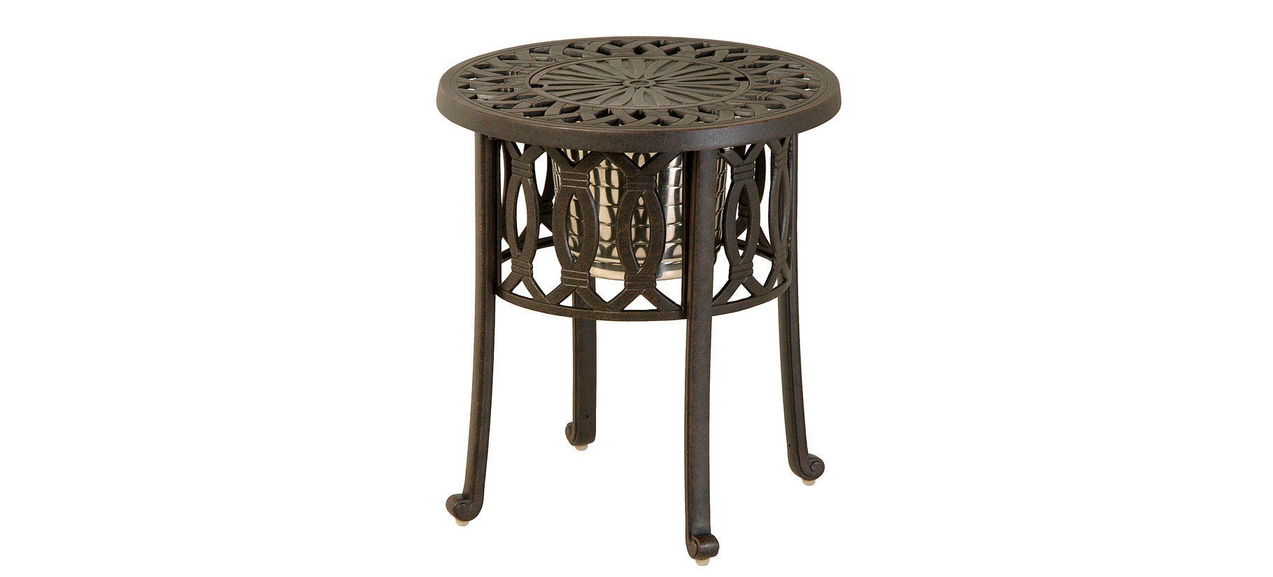 outdoor end table with ice bucket