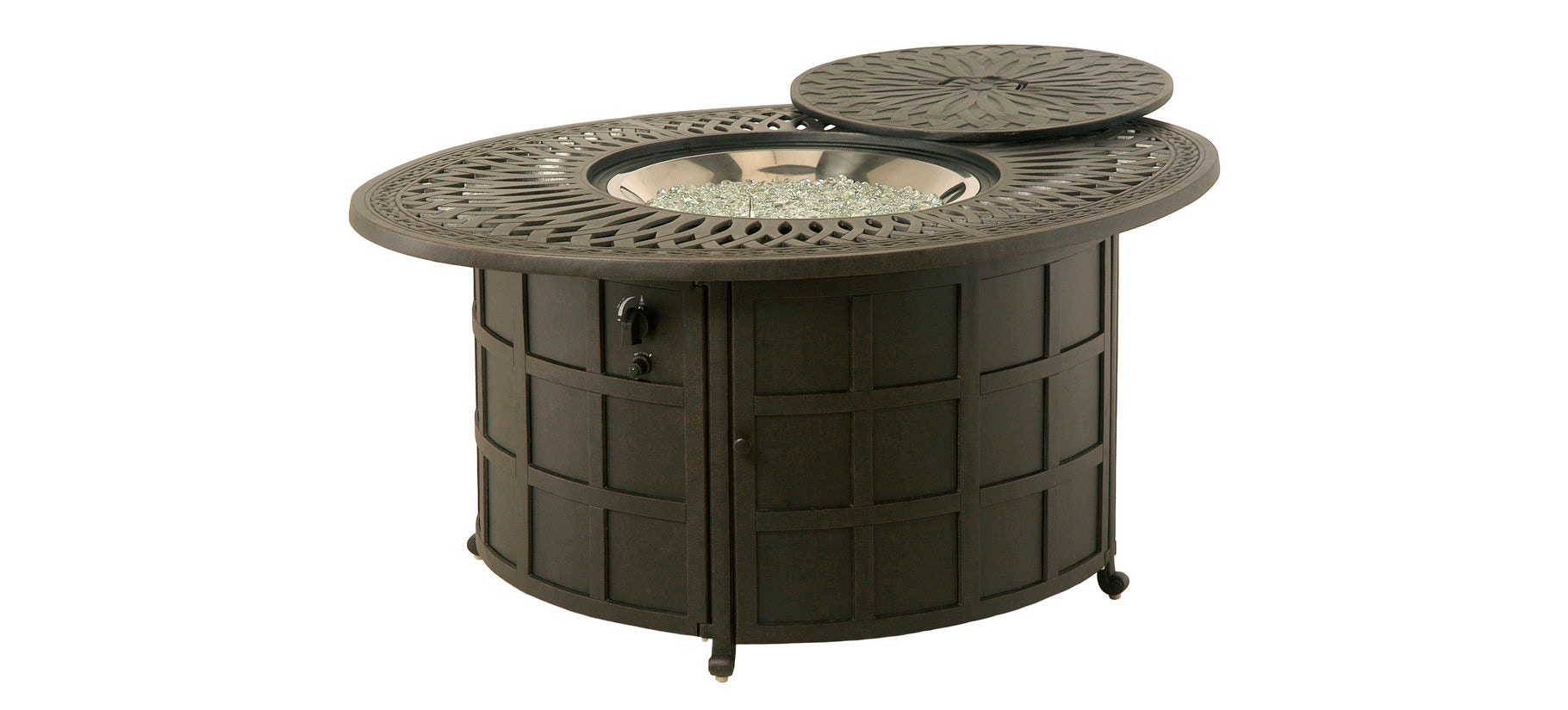 oval propane fire pit table