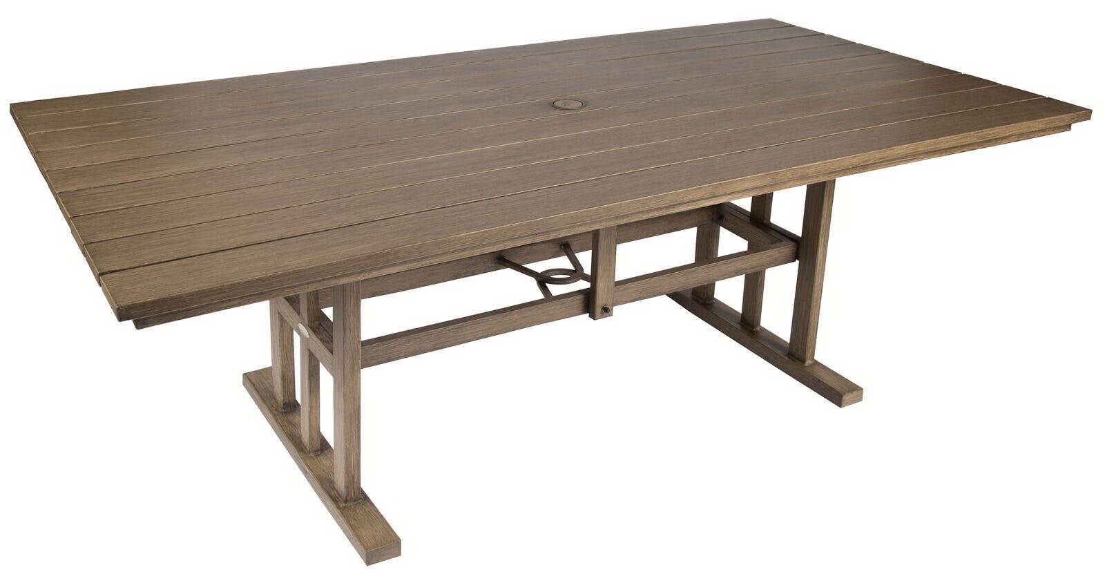 Fh Casual Custom Woodlands Rectangular Umbrella Table The Fire House Casual Living Store