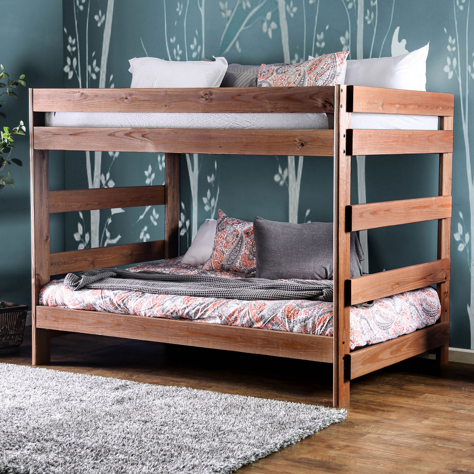 Furniture of America Youth F/F Bunk Bed with 2 Slat Kits (mattress