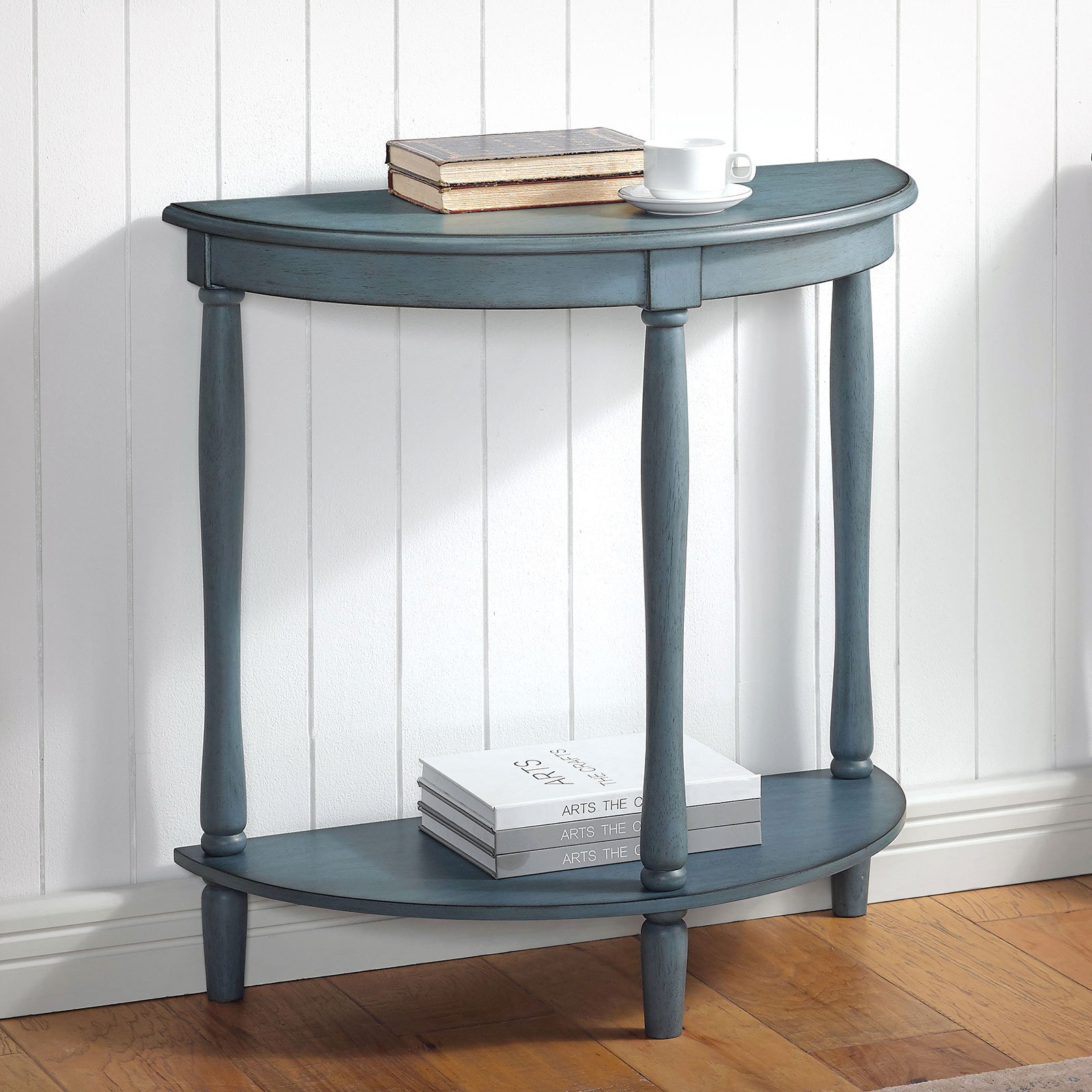 Furniture of America Side Table, Antq. Blue CM-AC362BL