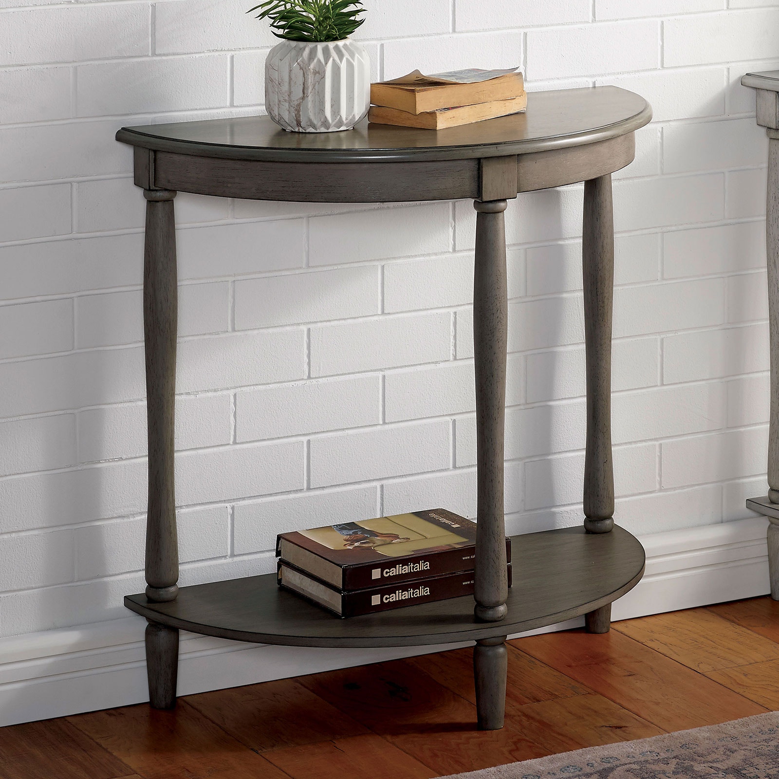 Furniture of America Side Table, Antq. Gray CM-AC362GY