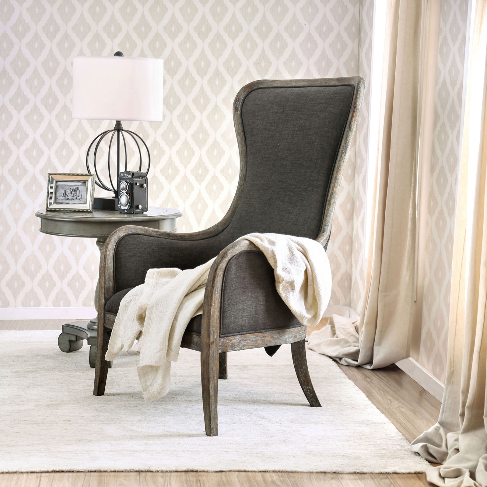 High wingback accent online chair