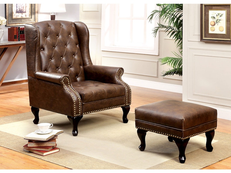 Accent Chair with Ottoman - Main Image