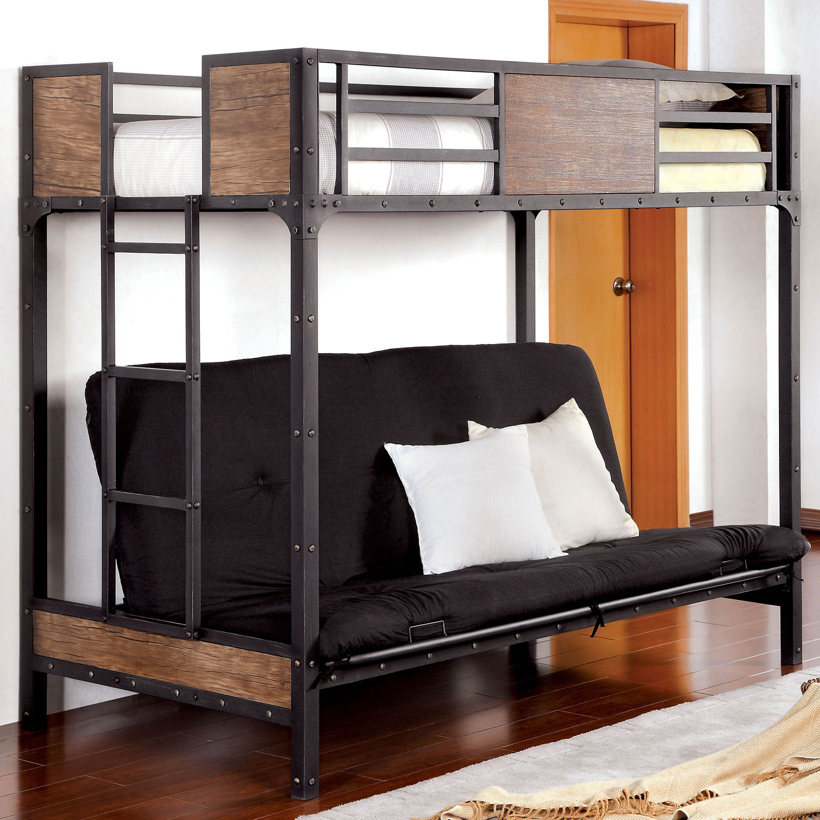 Furniture of America Twin Bed with Futon Base CM-BK029TS